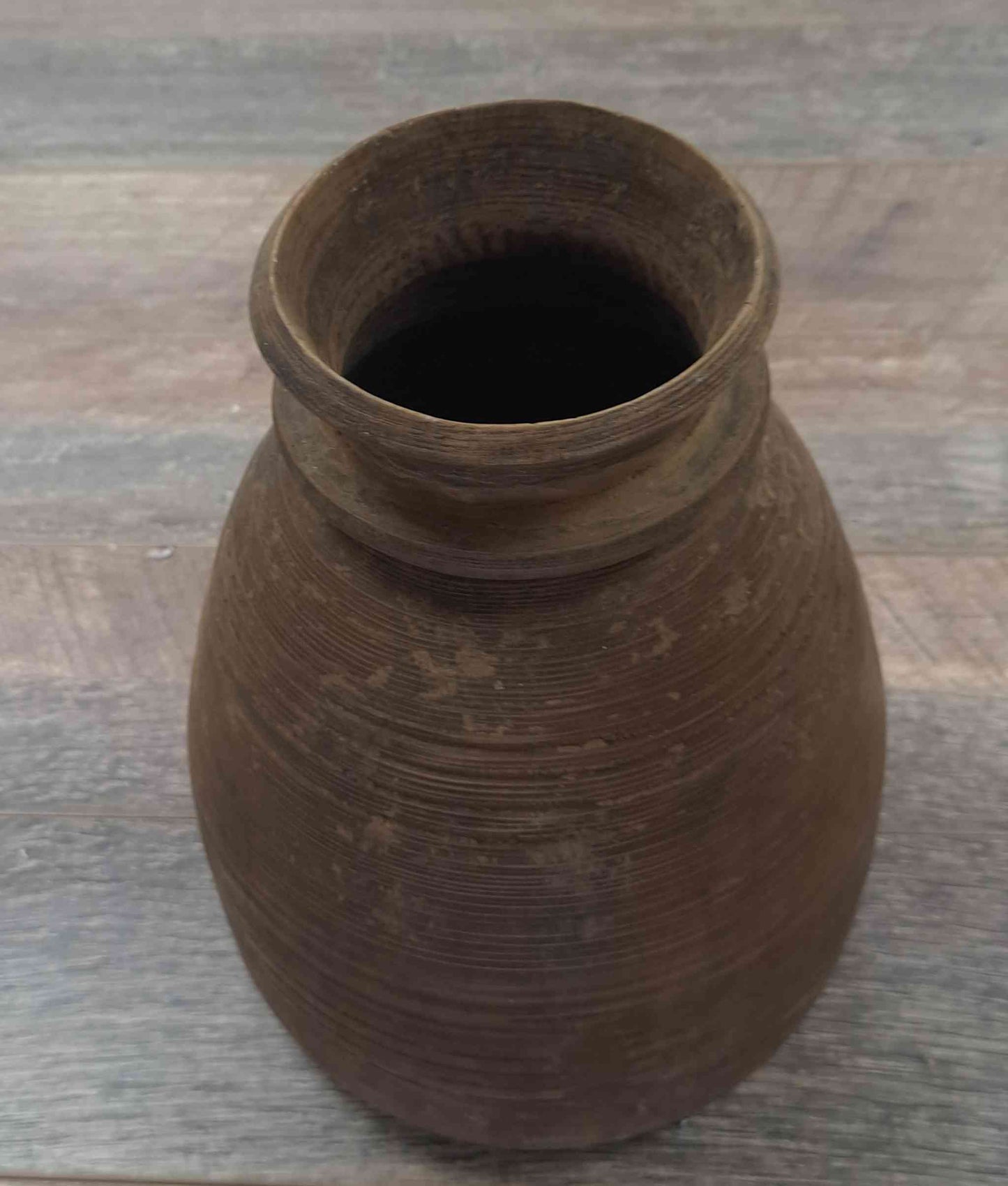 Antique Wooden Himachal Pot - Large