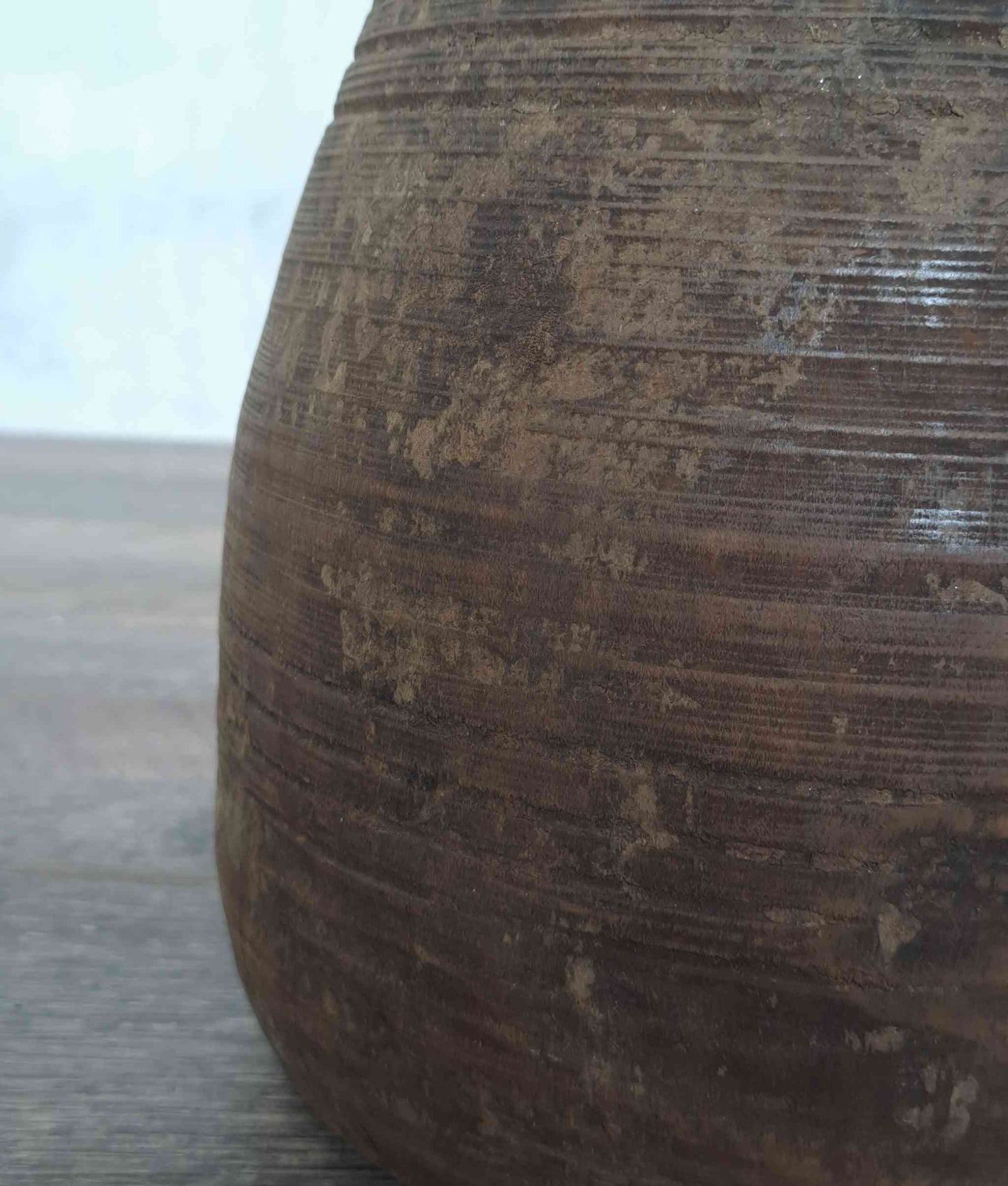 Antique Wooden Himachal Pot - Large