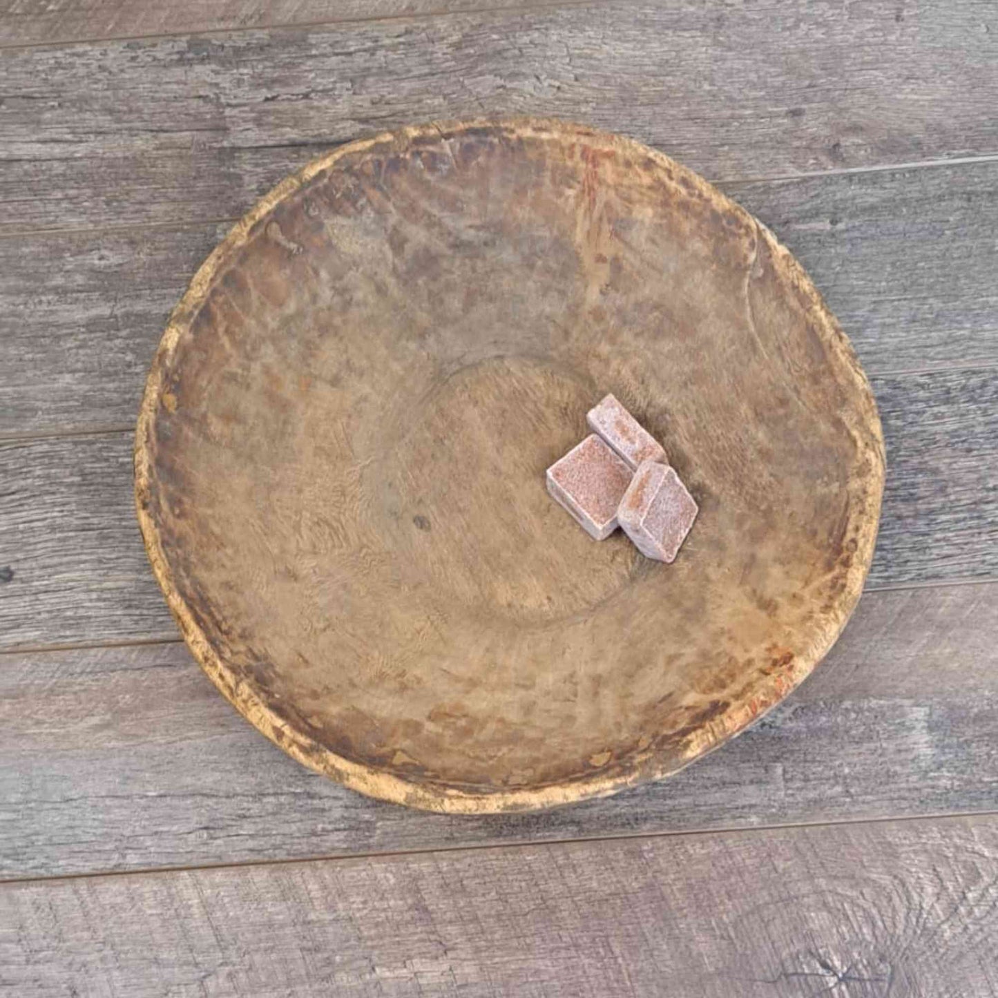 Vintage Artisan Handcarved Wooden Bowl