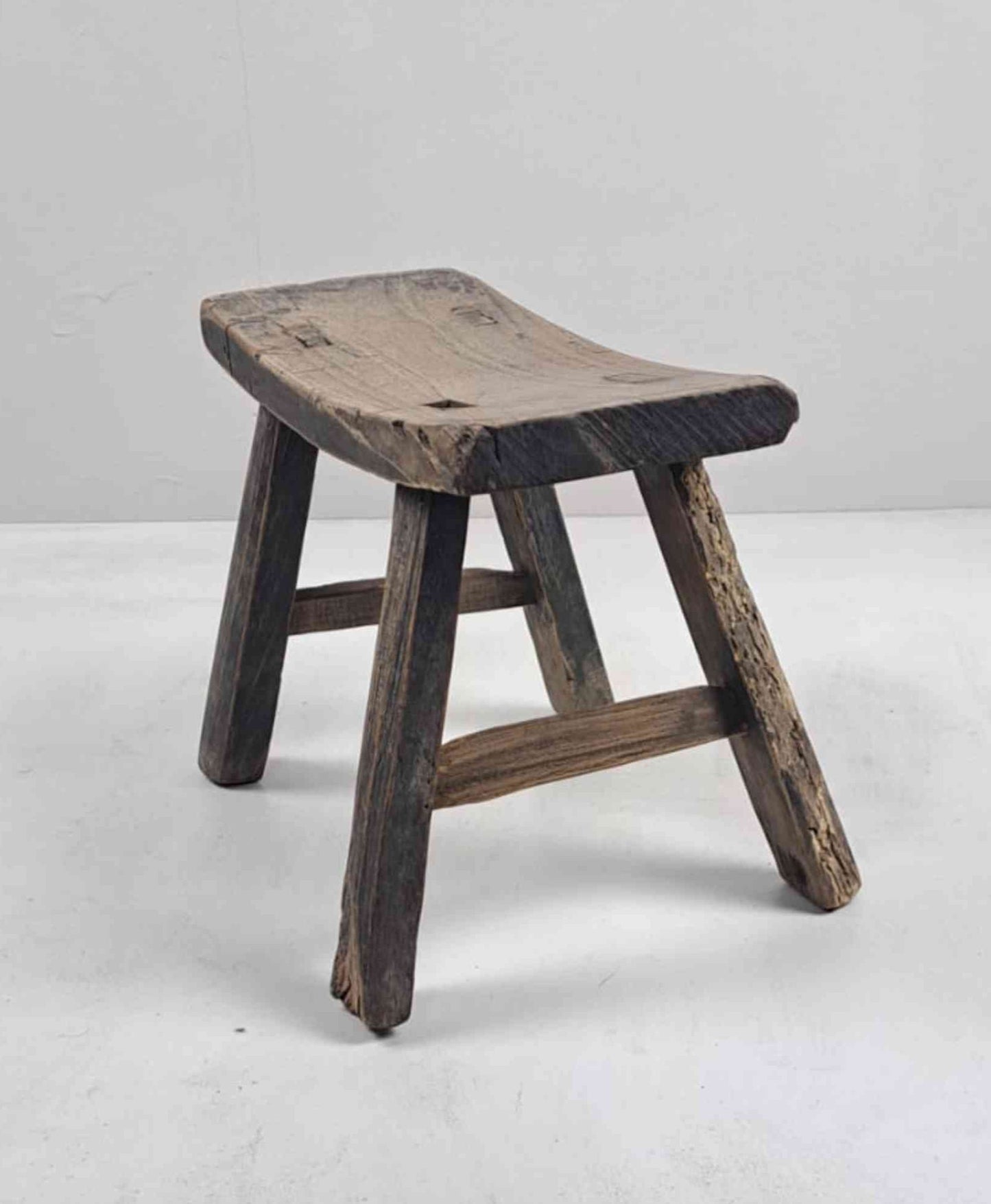 Antique Chinese Milking Stool, Rustic Stool, Decor Stool