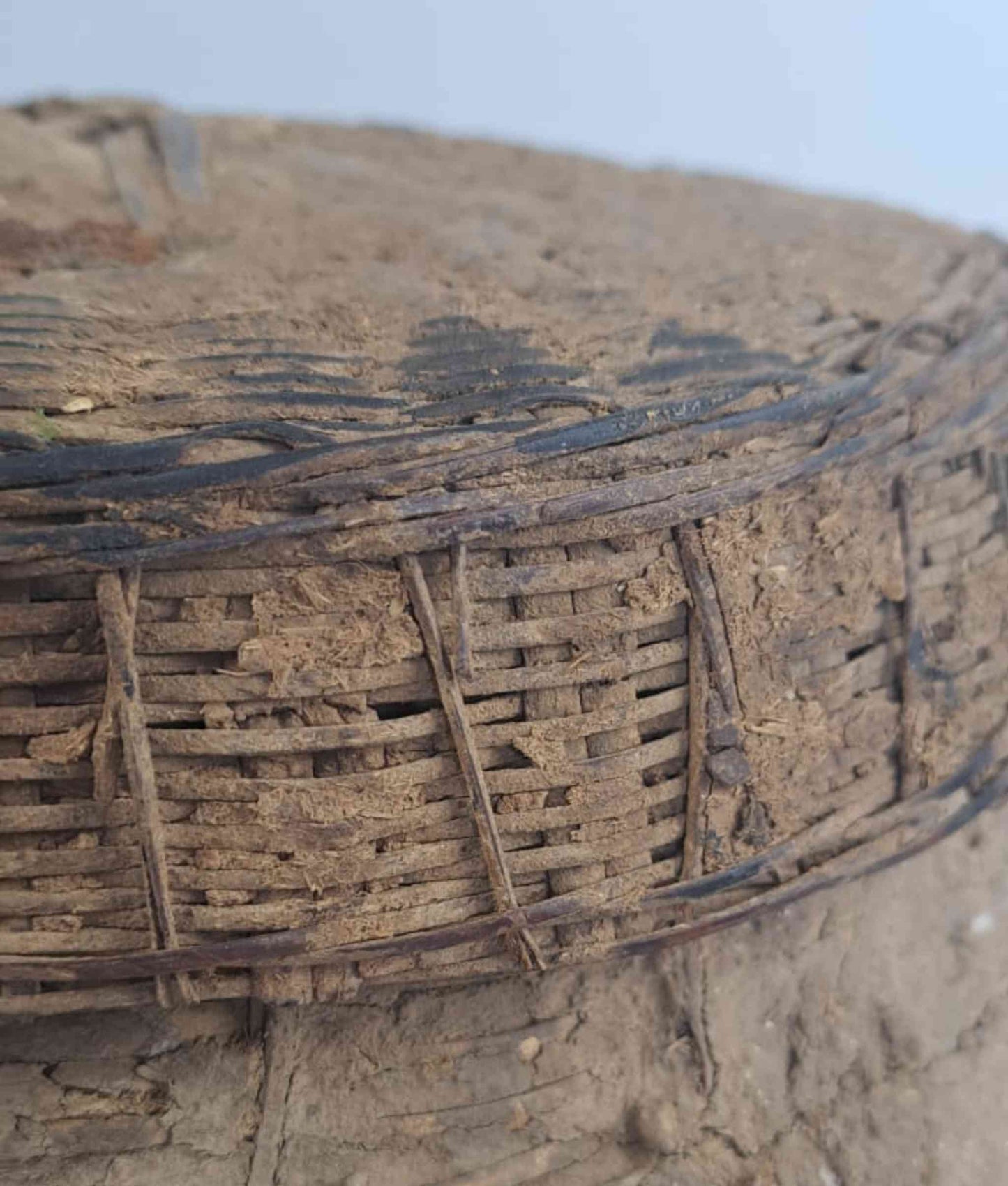 Antique Wicker Clay Basket Vintage Wicker Basket Decorative wicker basket Handmade Basket Rustic Basket