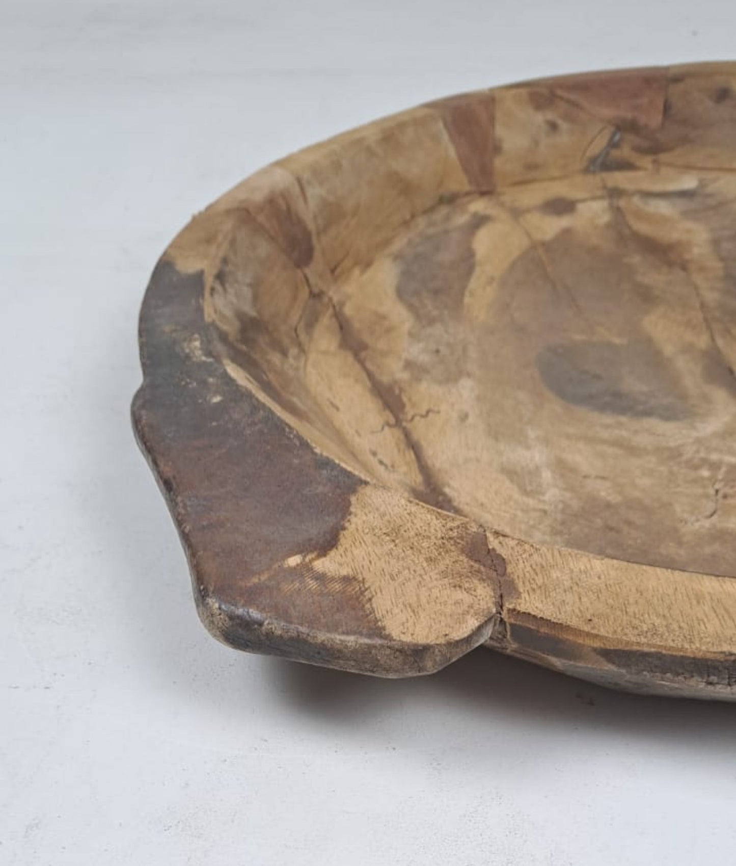 Vintage Indian Wooden Chapati Dish