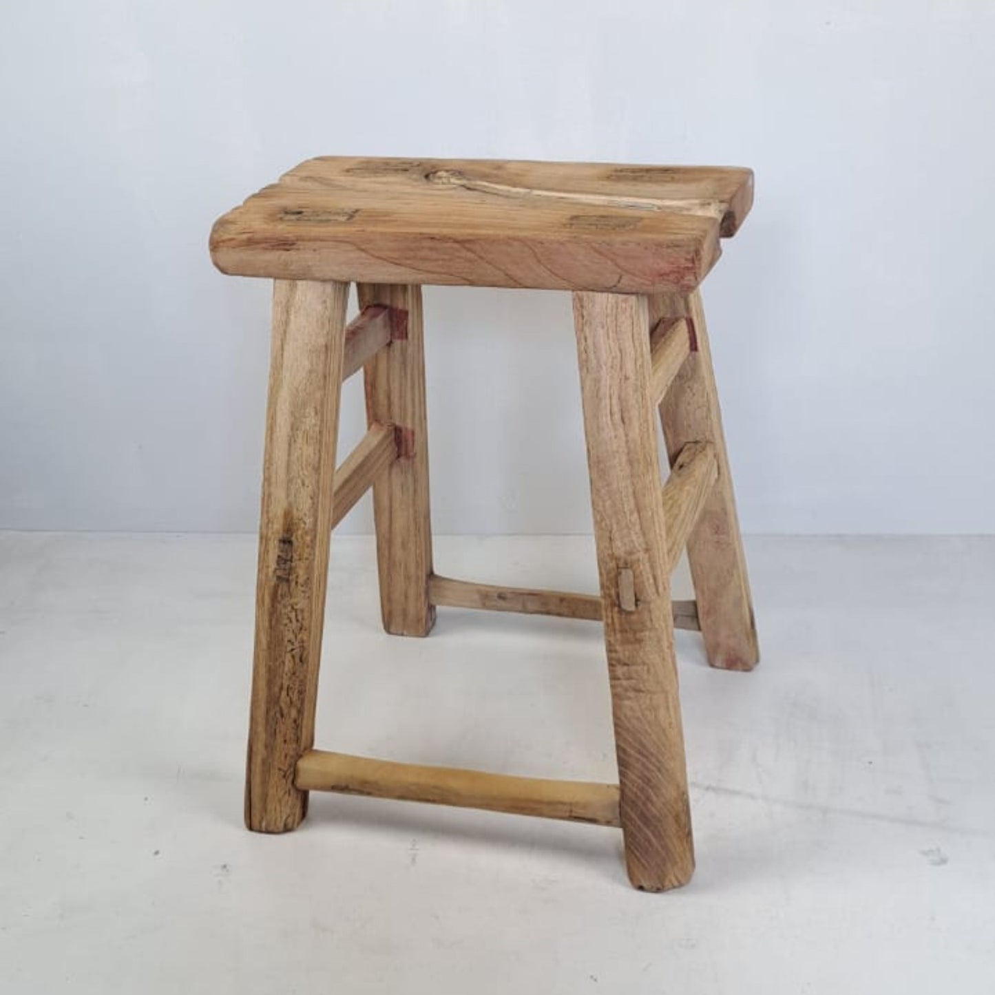 Antique Chinese Milking Stool Handmade Elmwood