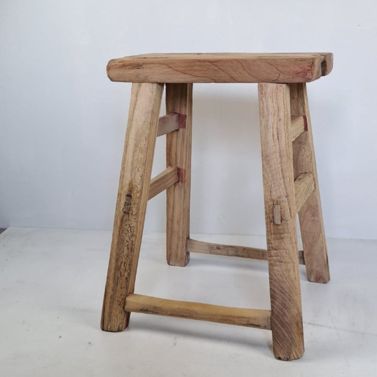 Antique Chinese Milking Stool Handmade Elmwood