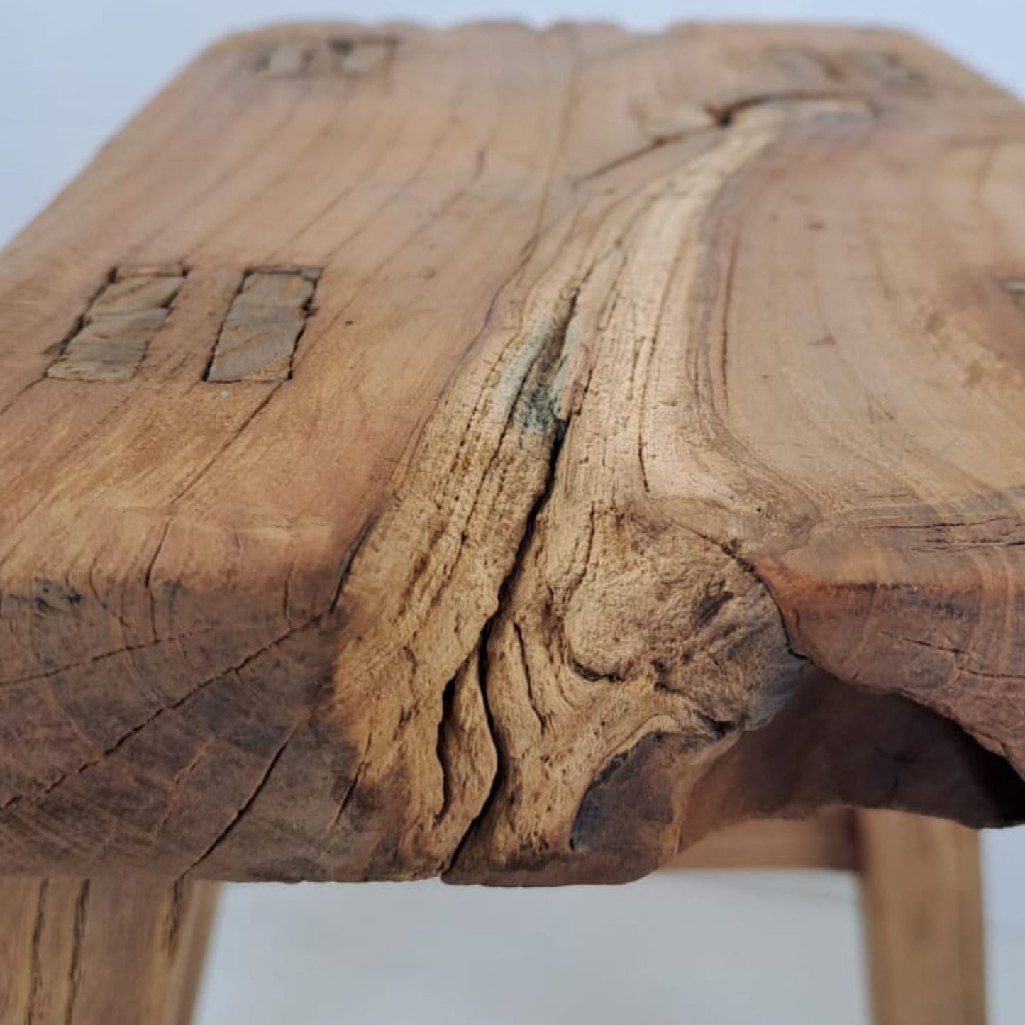 Antique Chinese Milking Stool Handmade Elmwood
