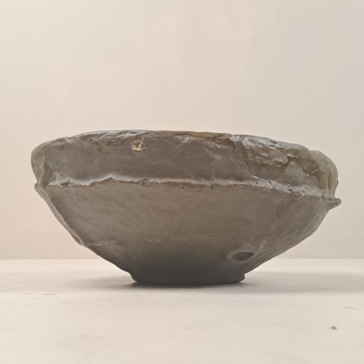 Indian Artisan Paper Mache Bowl -Grey