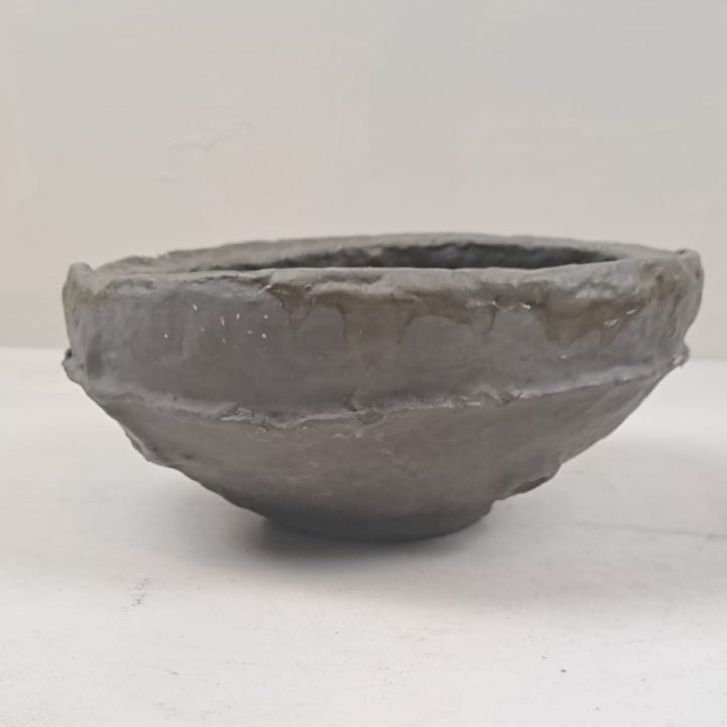 Indian Artisan Paper Mache Bowl -Grey