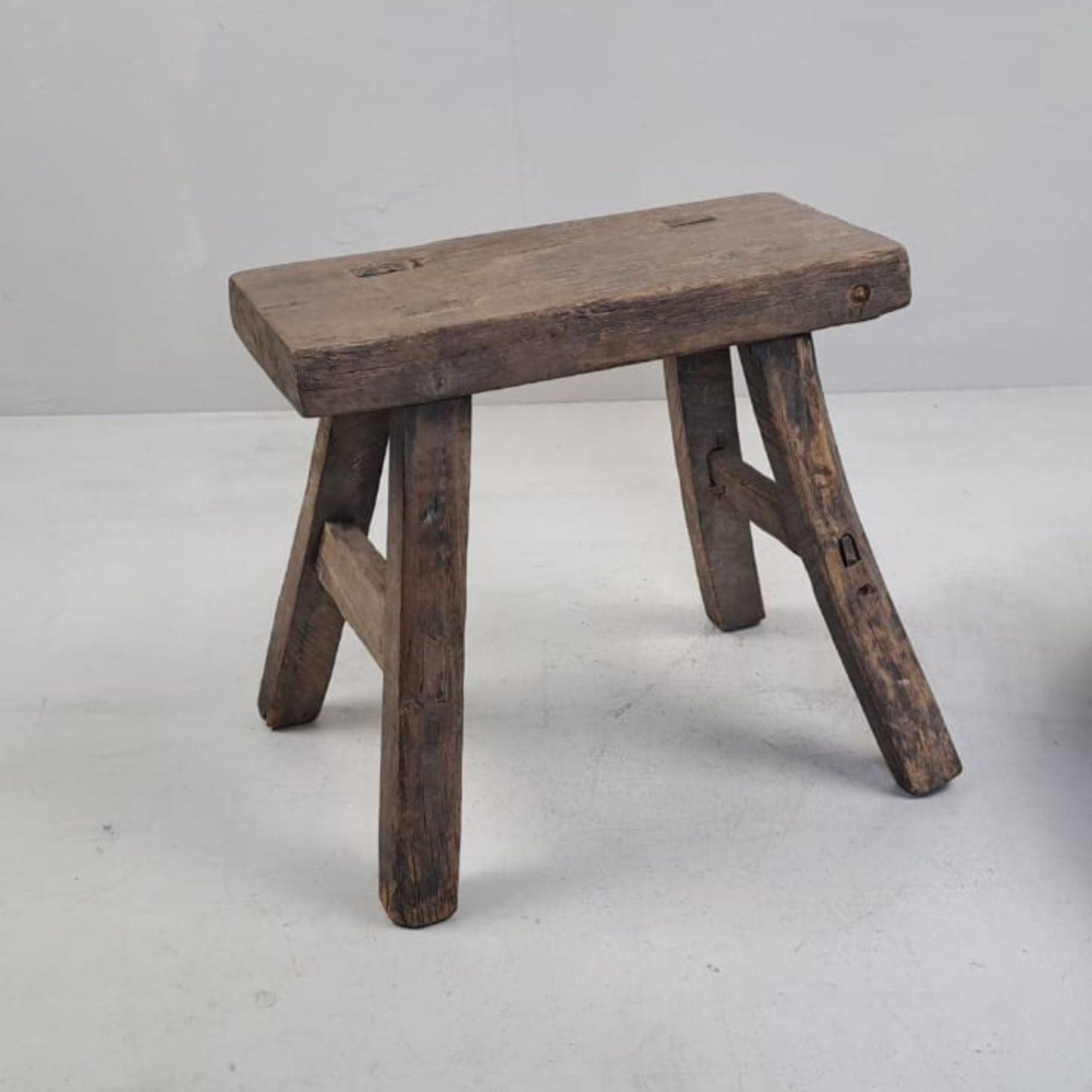 Rare Antique Chinese Milking Stool - Handcrafted Elmwood