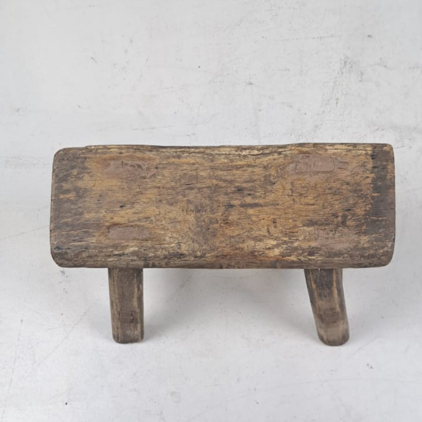 Rare Antique Small Chinese Milking Stool - Handcrafted Elmwood