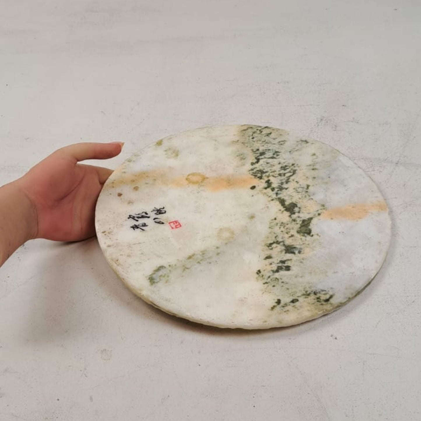 Vintage Chinese Engraved Marble Platter
