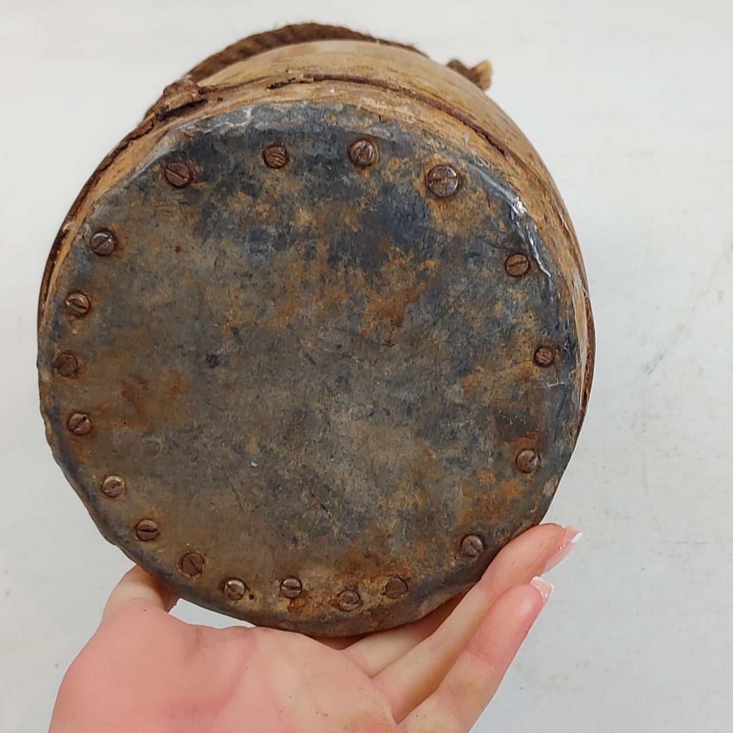 Antique Wooden Himachal Pot - Rope