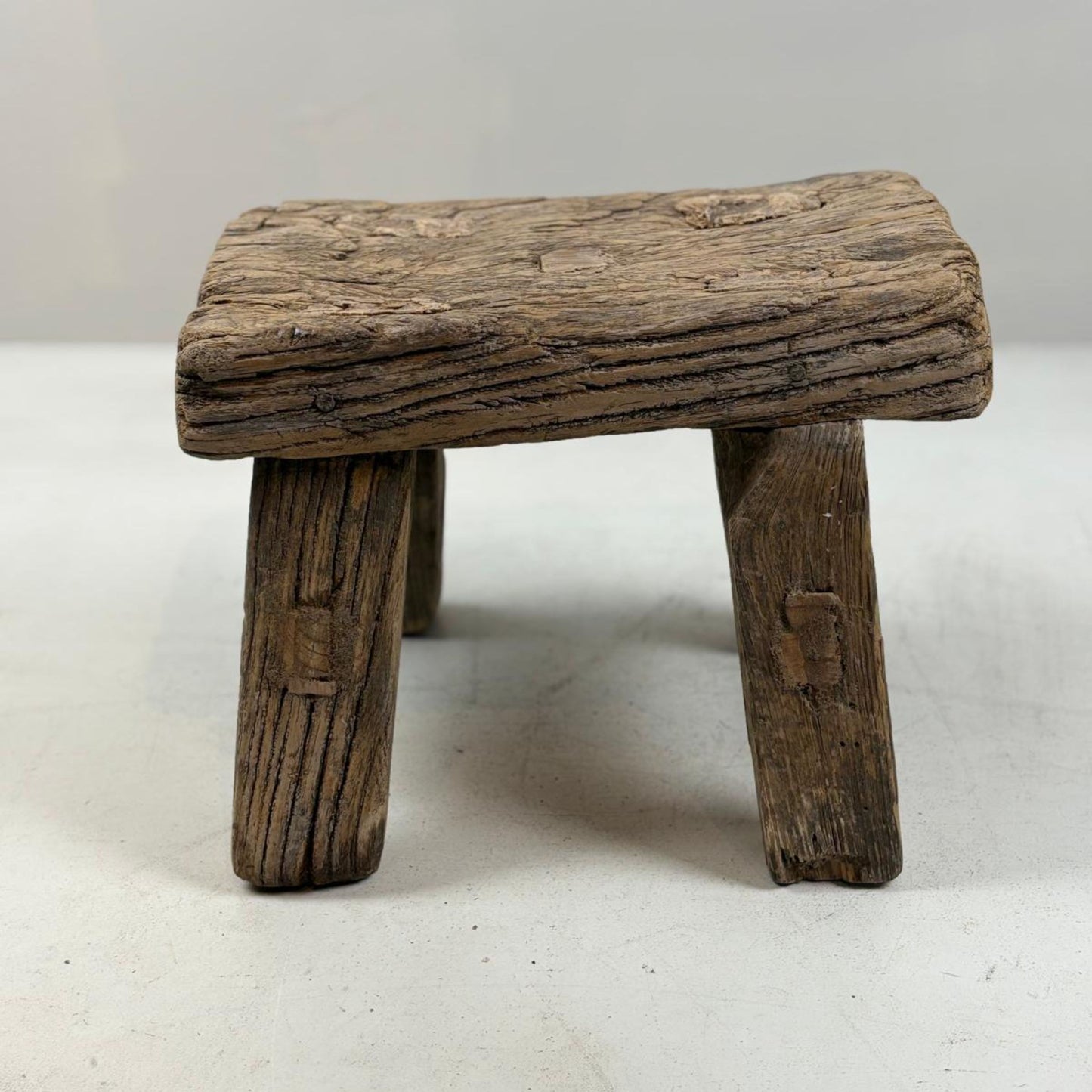 Antique Chinese Milking Stool Handmade Elmwood