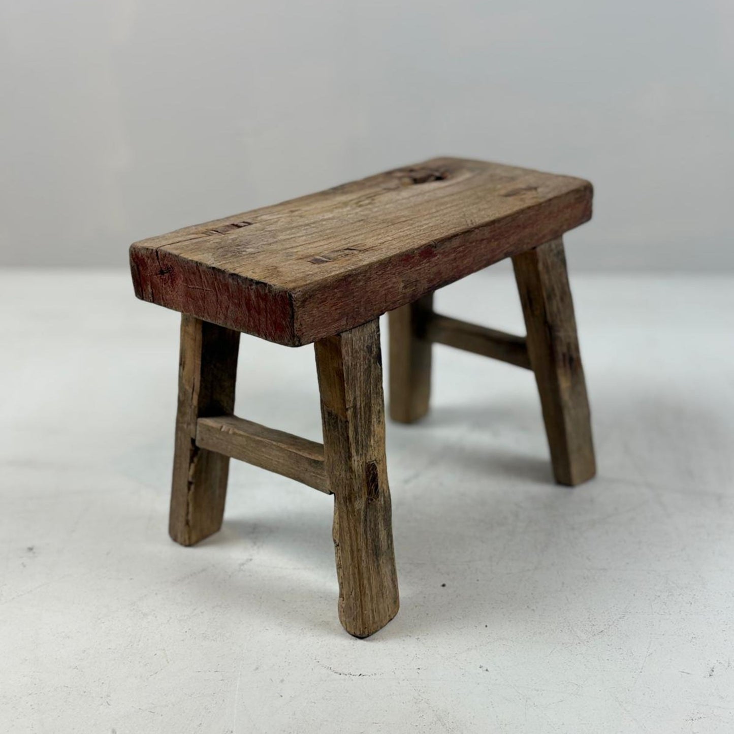 Antique Chinese Milking Stool Handmade Elmwood