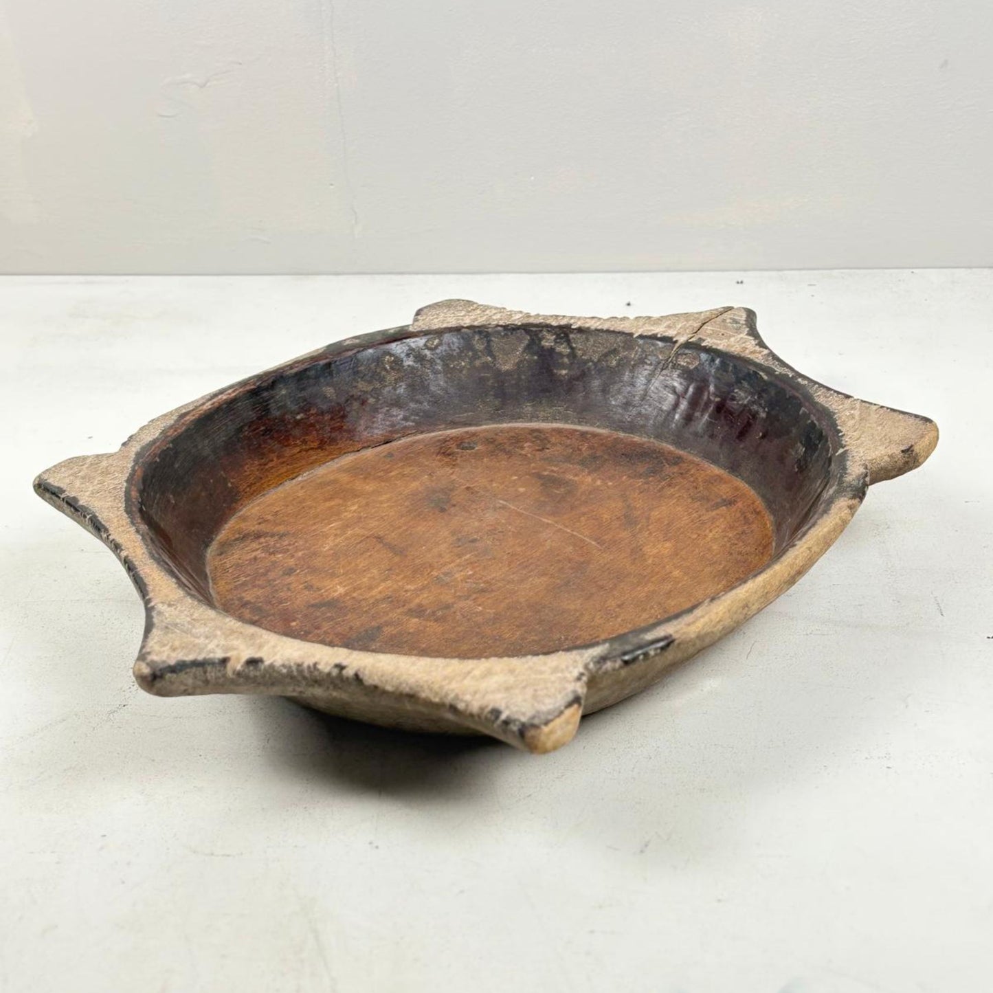 Vintage Indian Wooden Chapati Dish Tray
