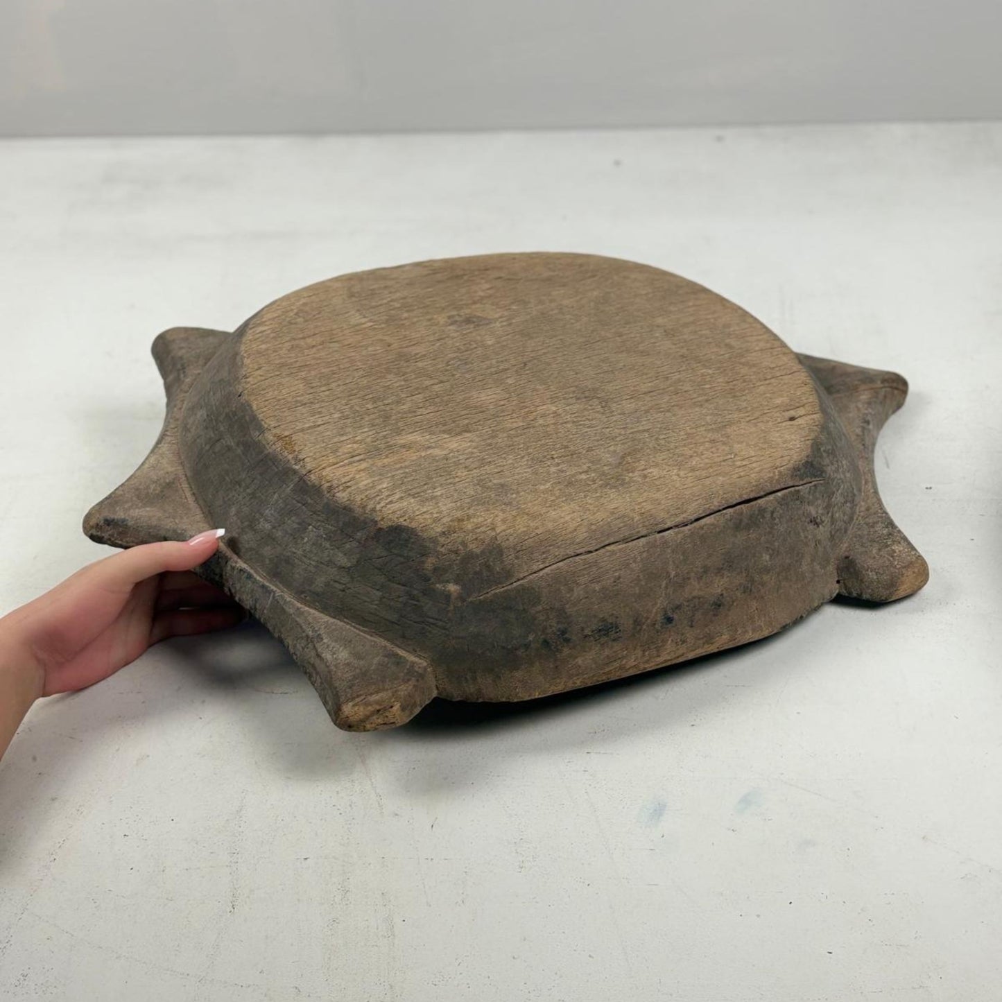 Vintage Indian Wooden Chapati Dish Tray