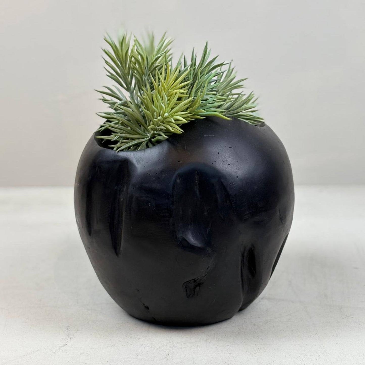 Artisan Handcarved Wooden Teak Bowl - Black