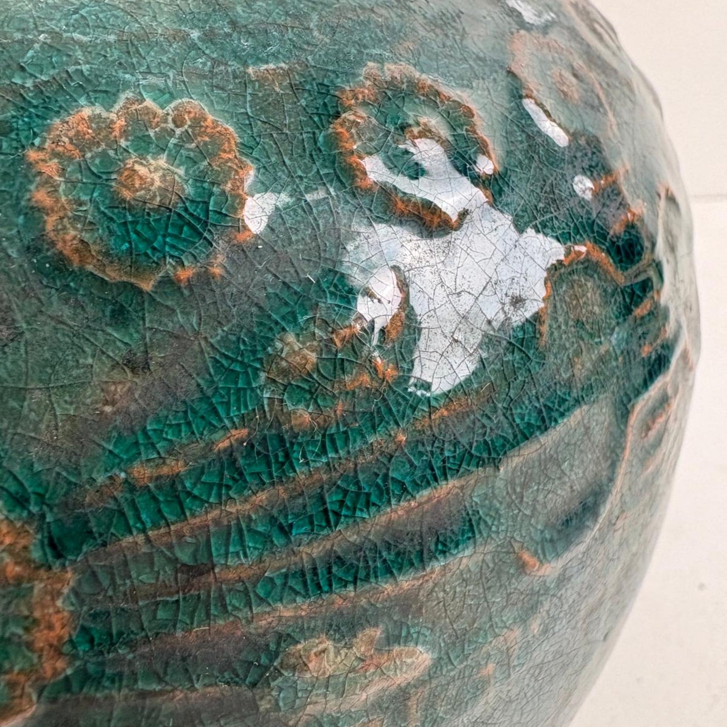 Rare Antique Crackle Glazed Pottery Vase