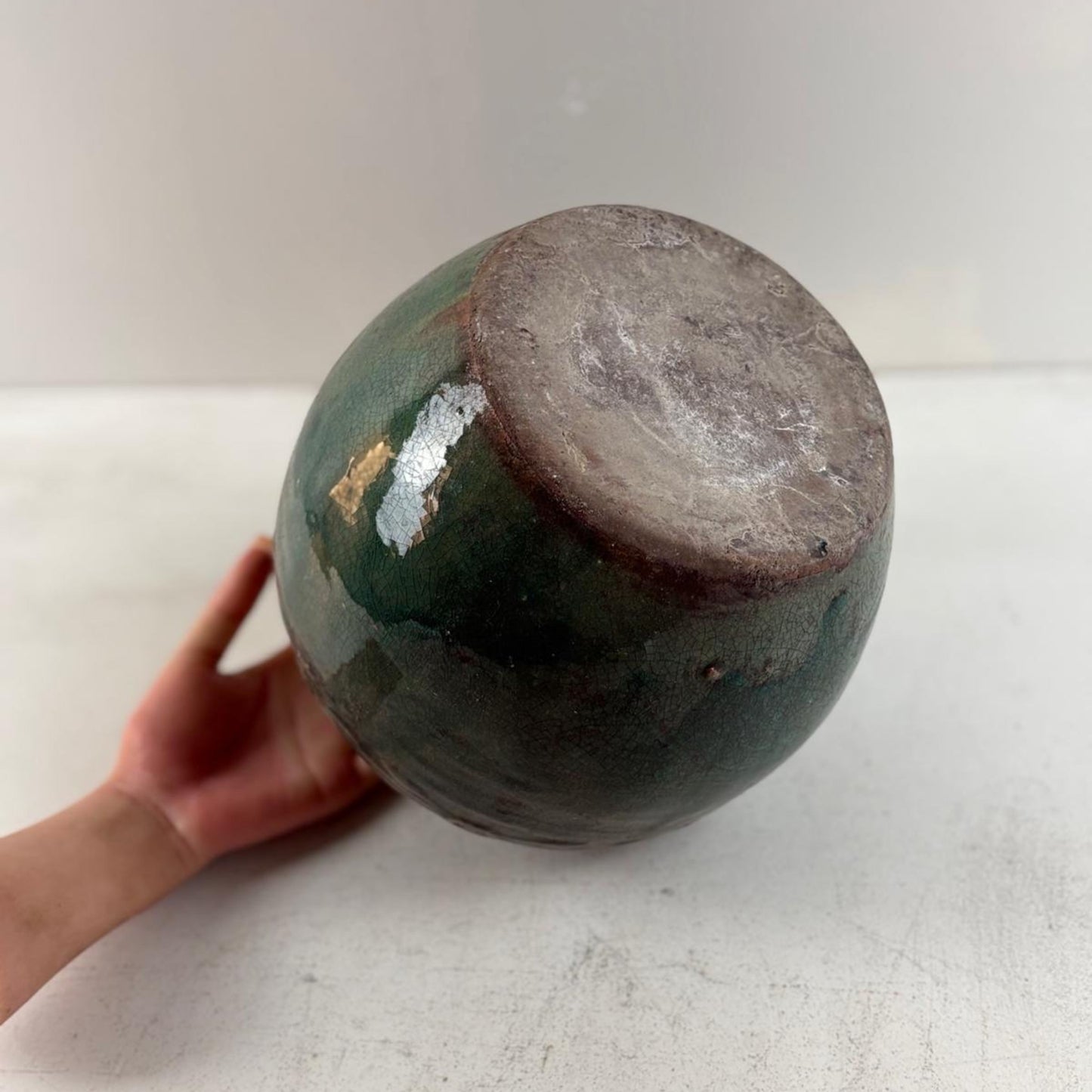 Rare Antique Crackle Glazed Pottery Vase