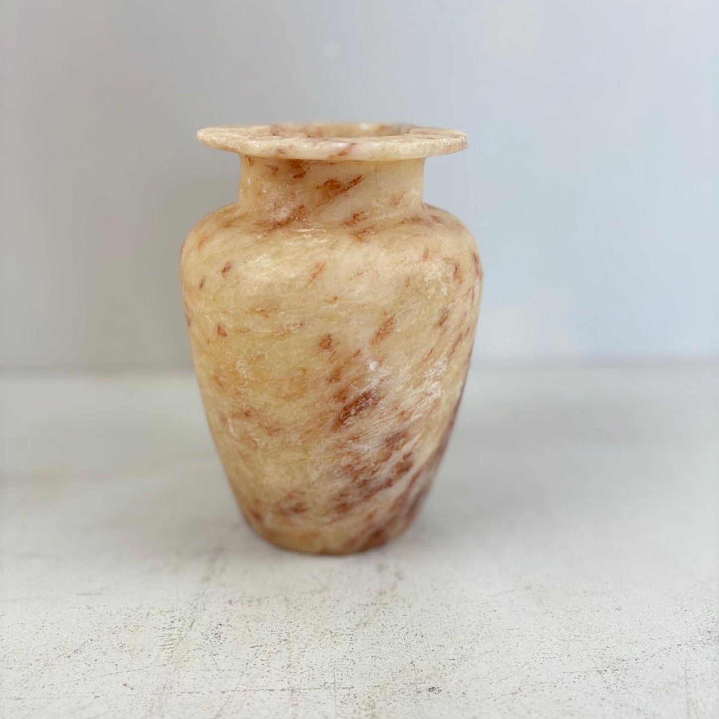 Antique Egyptian Alabaster Vase - Alabastron, Egypt
