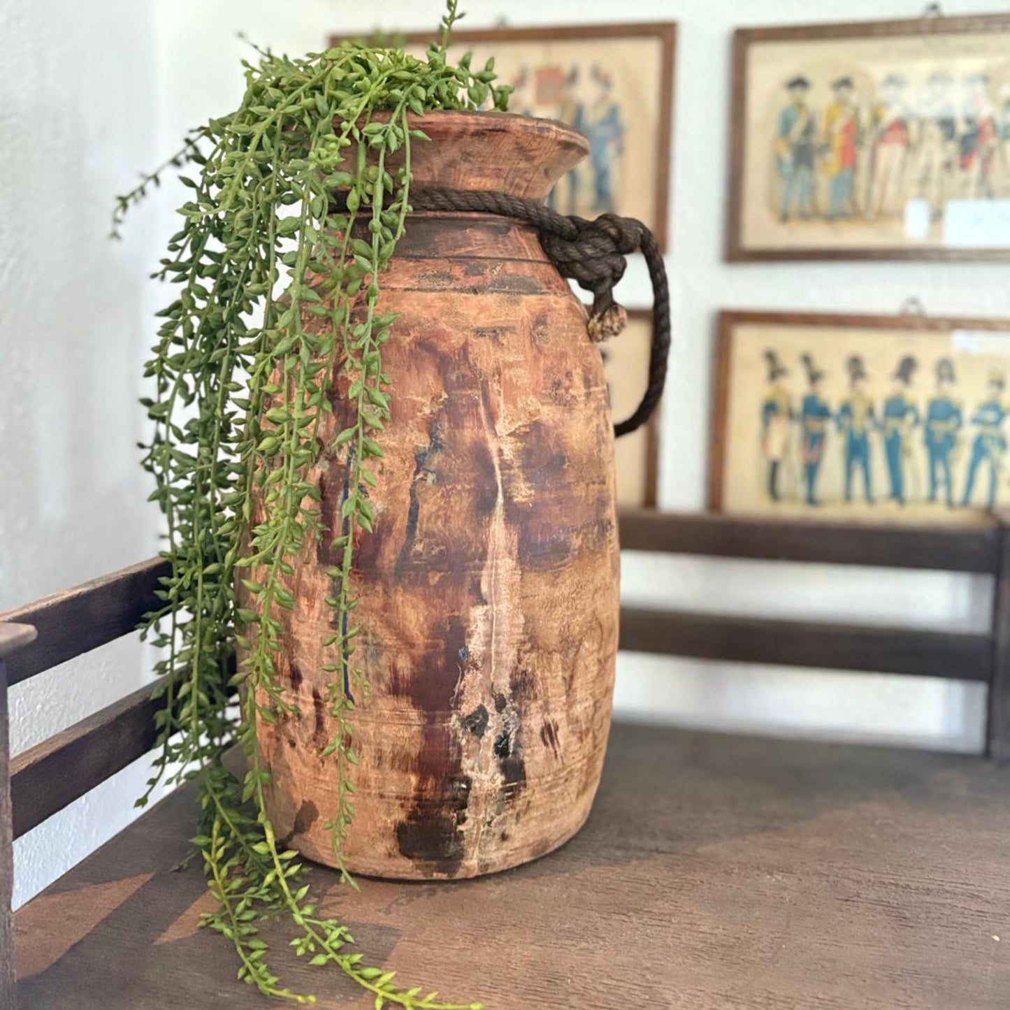 Antique Wooden Himachal Pot - Chhusang, Nepal