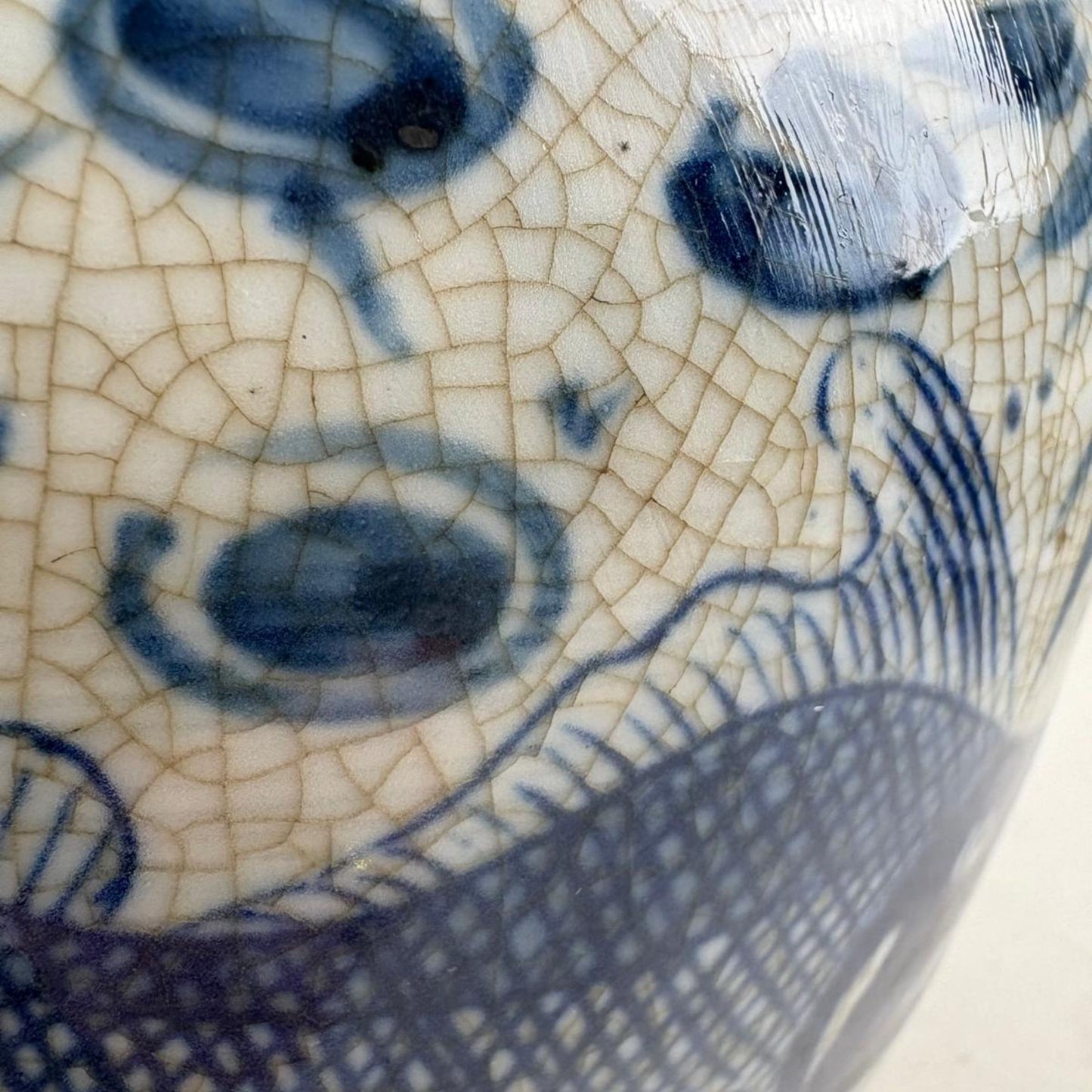 Blue & White Chinese Ginger Jar - Handcrafted Porcelain Tea Leaf Vase