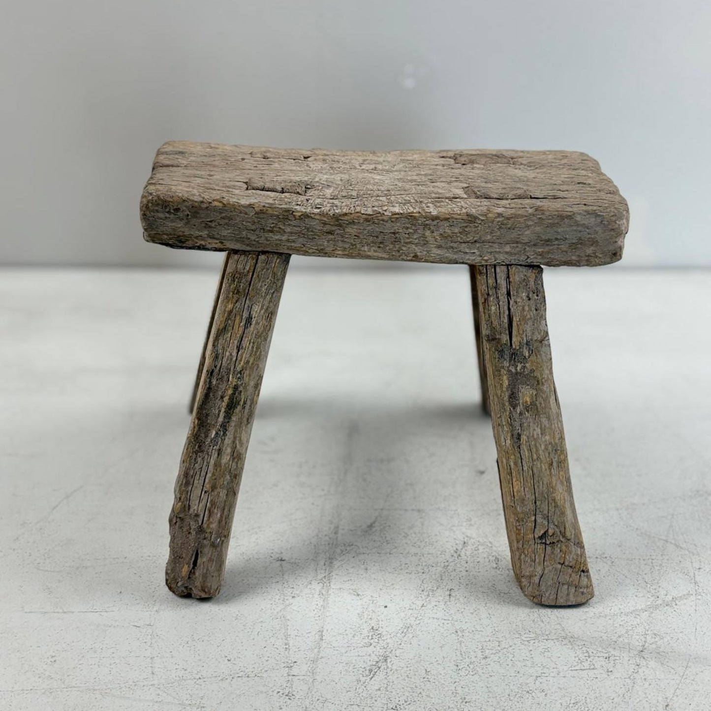Antique Chinese Milking Stool Handmade Elmwood