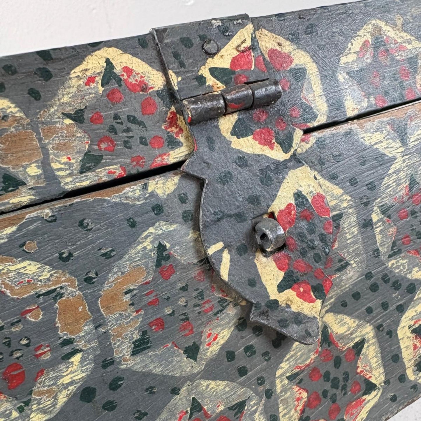 Vintage Lidded Wooden Box from India