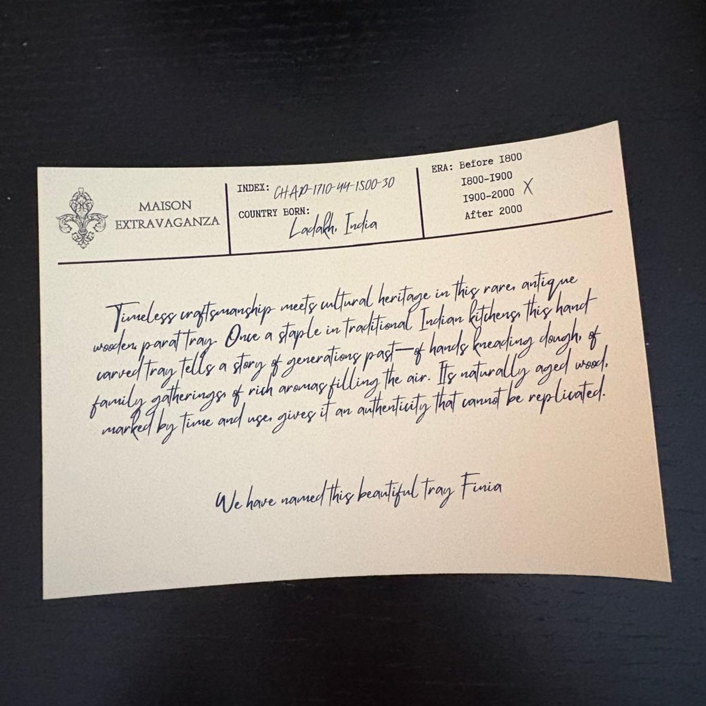 Vintage Indian Wooden Chapati Dish