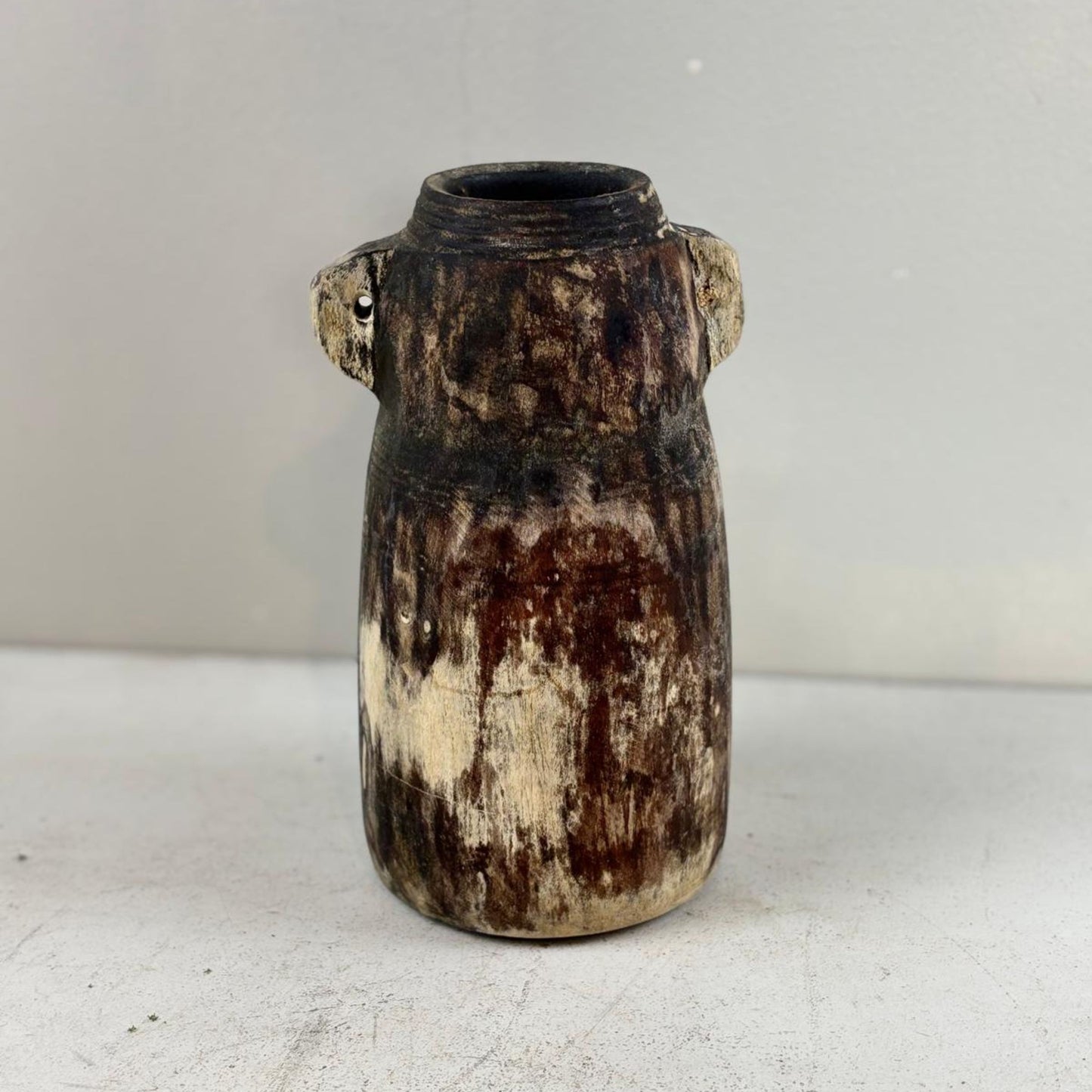 Antique Wooden Himachal Pot - Chhusang, Nepal