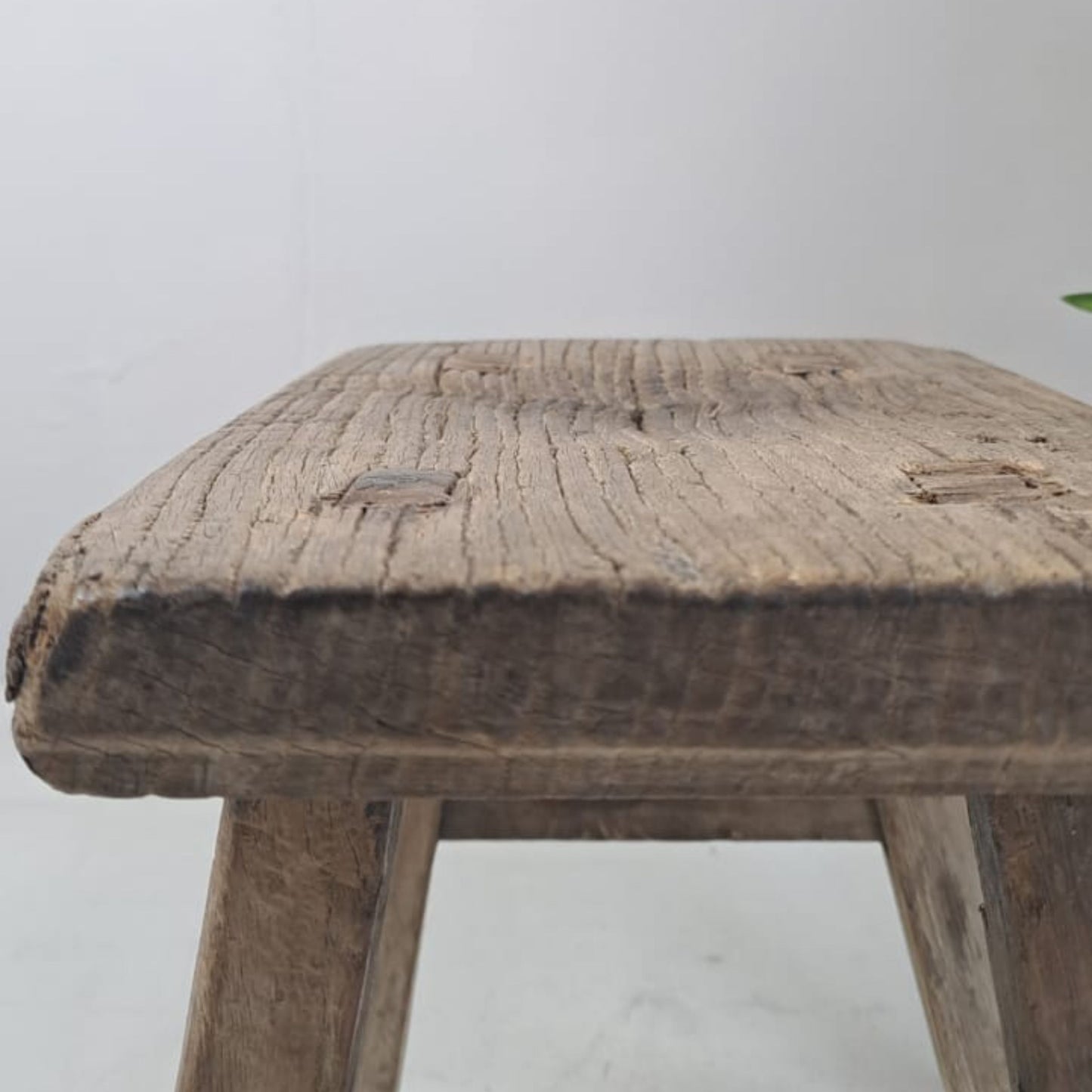 Authentic Antique Chinese Milking Stool Handmade Elmwood, 30x20x18cm Unique Historical Décor Piece Perfect for Design Projects & Collectors