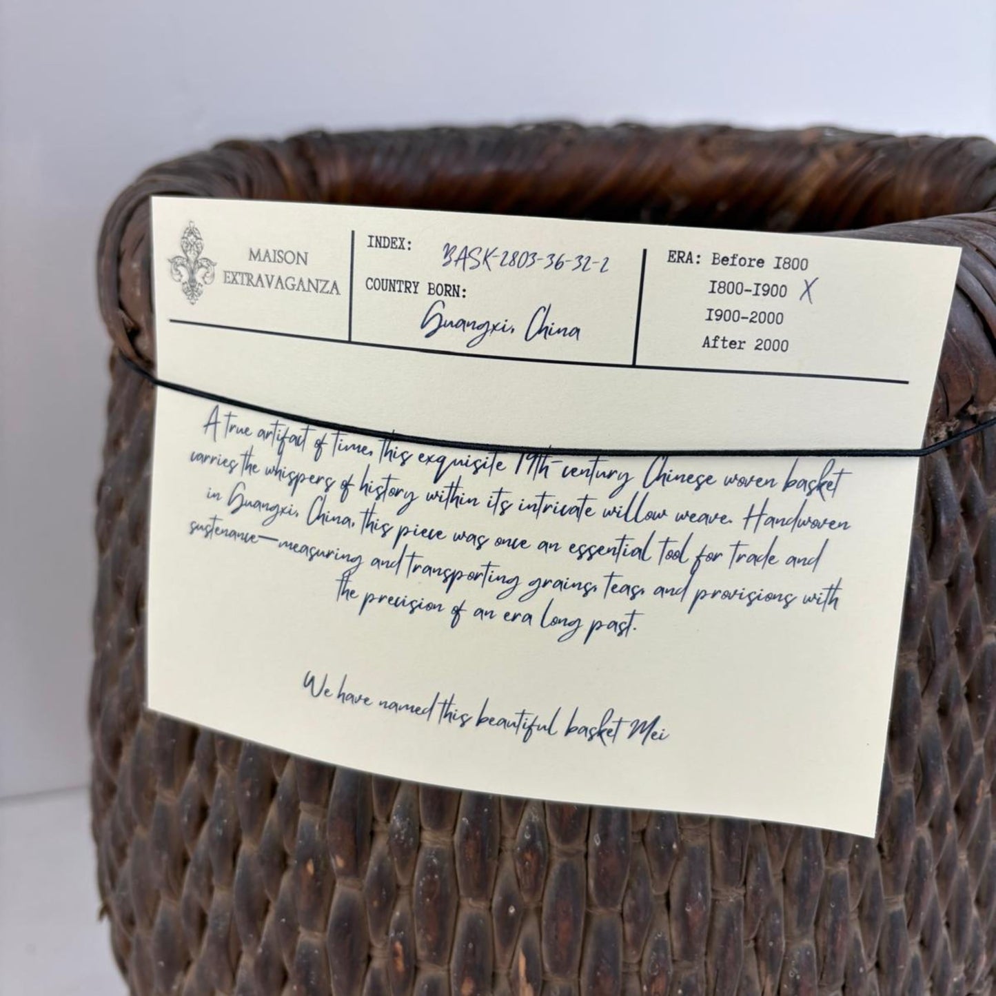 Unique Handwoven Willow Basket - Guangxi, China