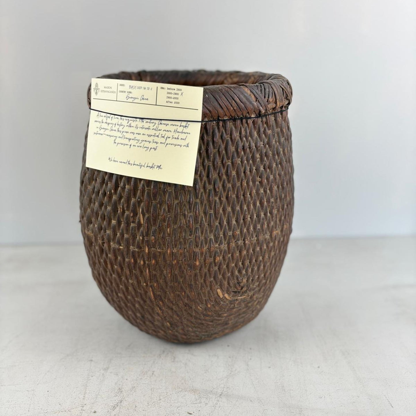 Unique Handwoven Willow Basket - Guangxi, China