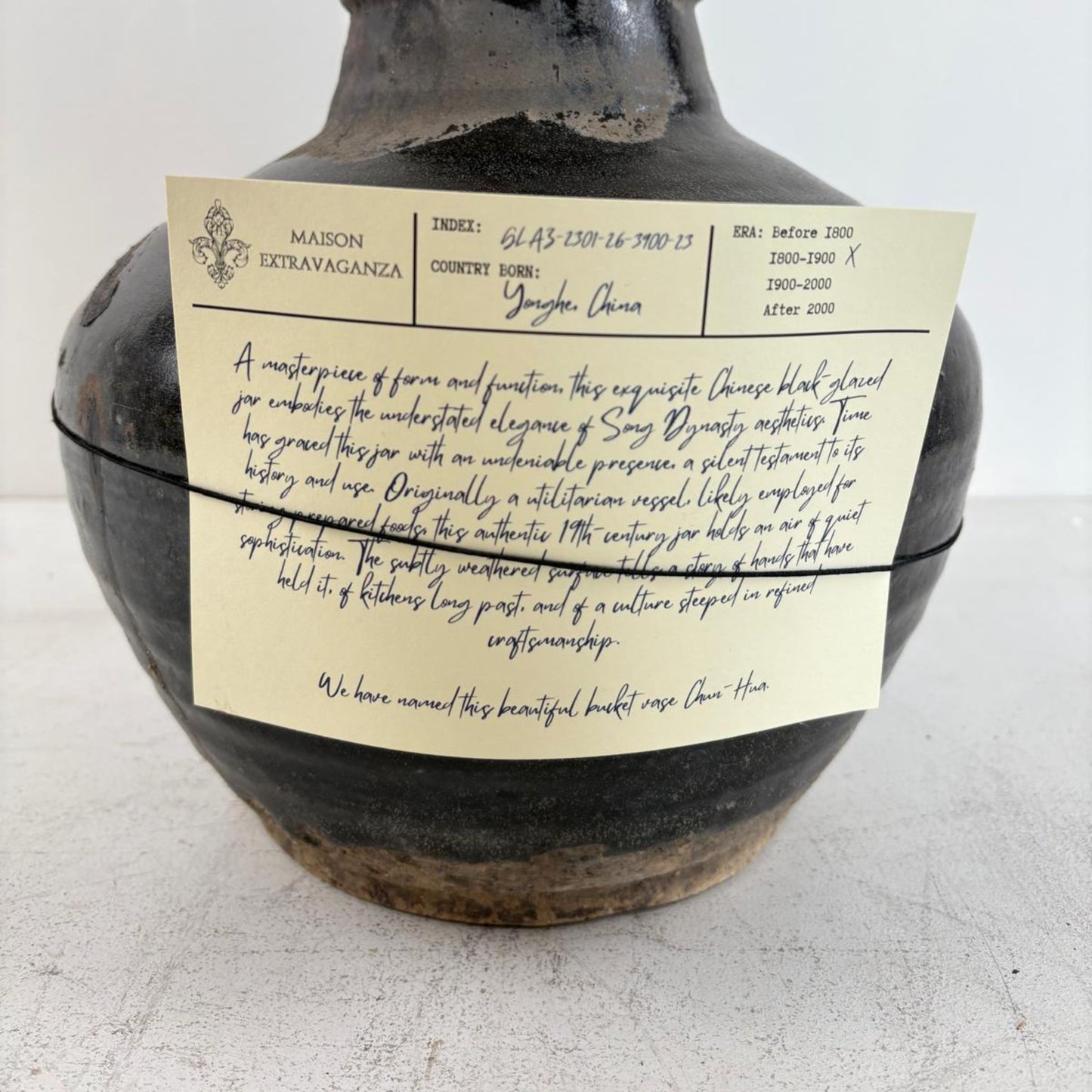 Rare Antique Glazed Pottery Vase - Yonghe, China
