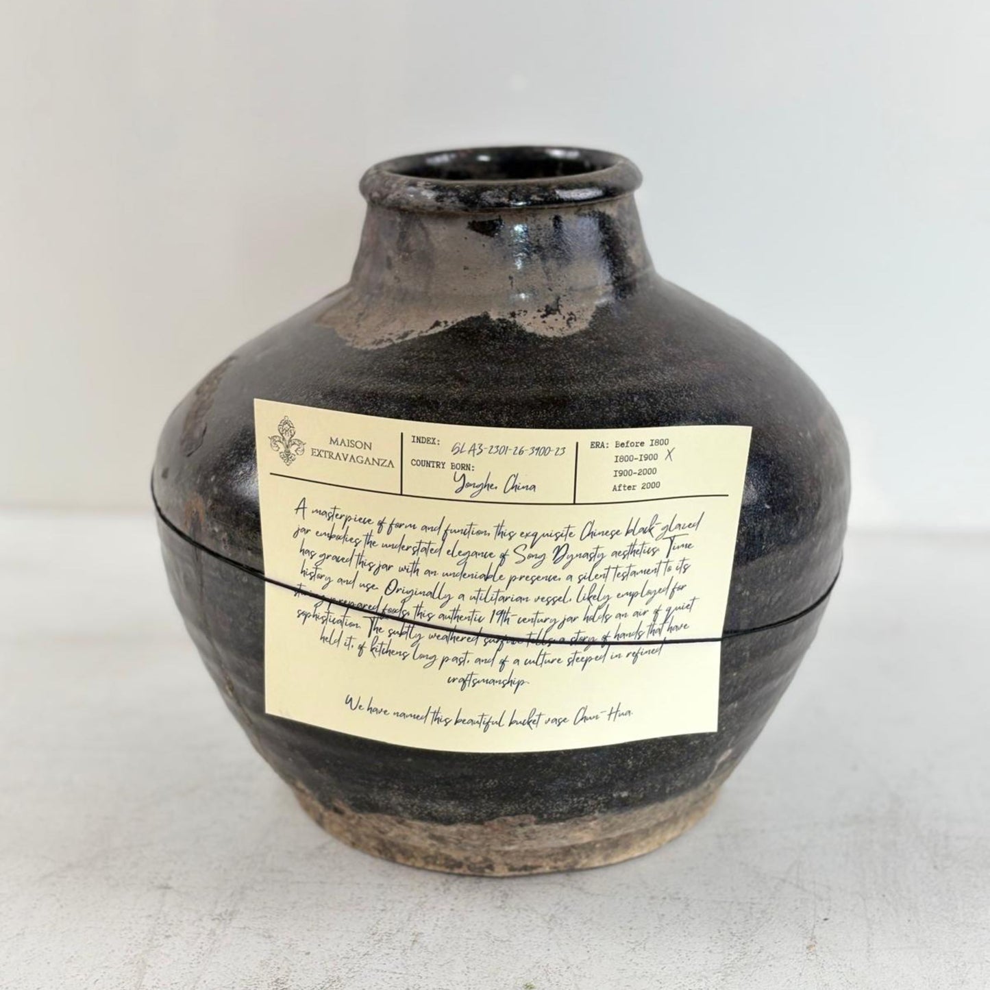 Rare Antique Glazed Pottery Vase - Yonghe, China
