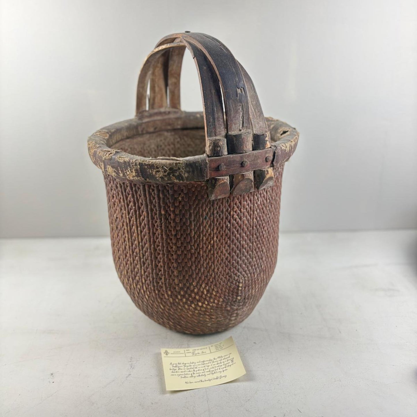 Antique Chinese Reed Grass Basket - Yangzhou, China