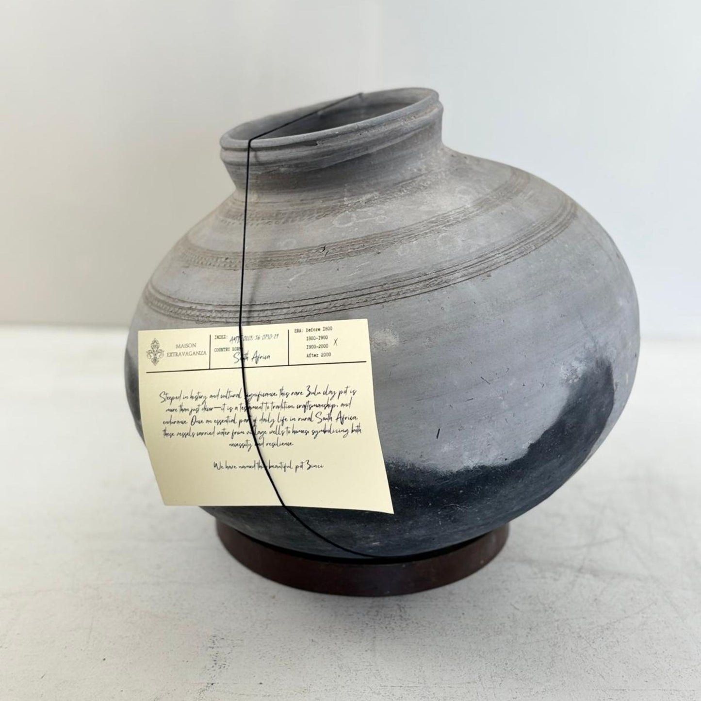 Antique South African Clay Water Vessel
