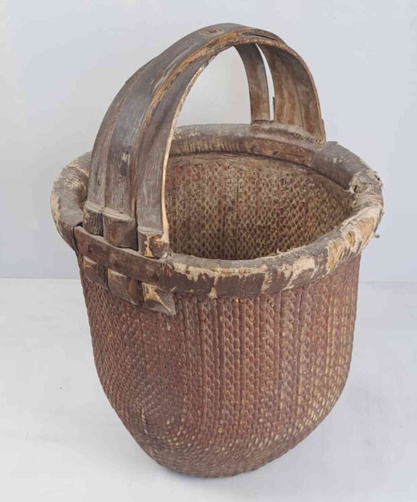Antique Chinese Reed Grass Basket - Yangzhou, China
