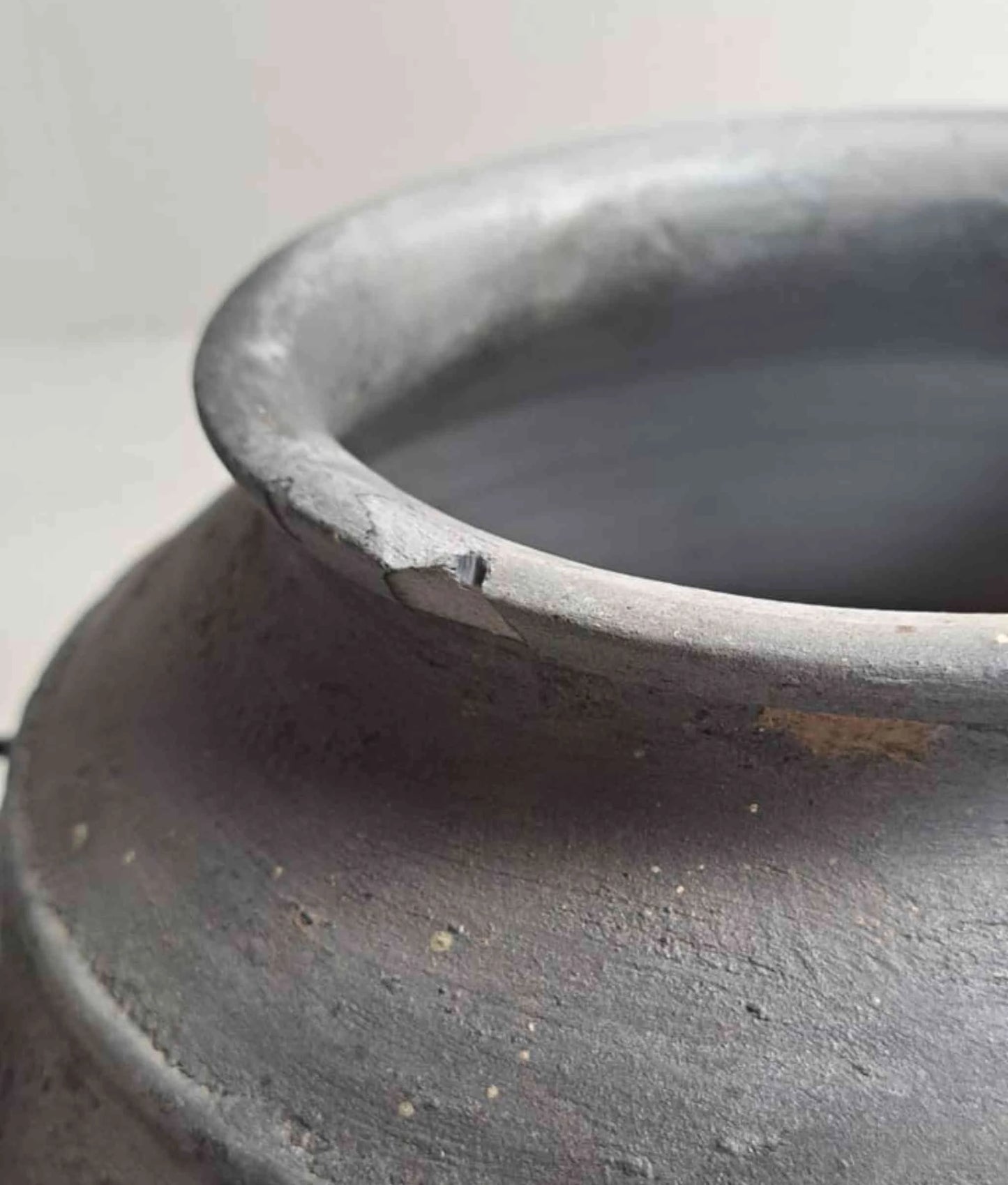 Antique African Clay Pot on metal stand
