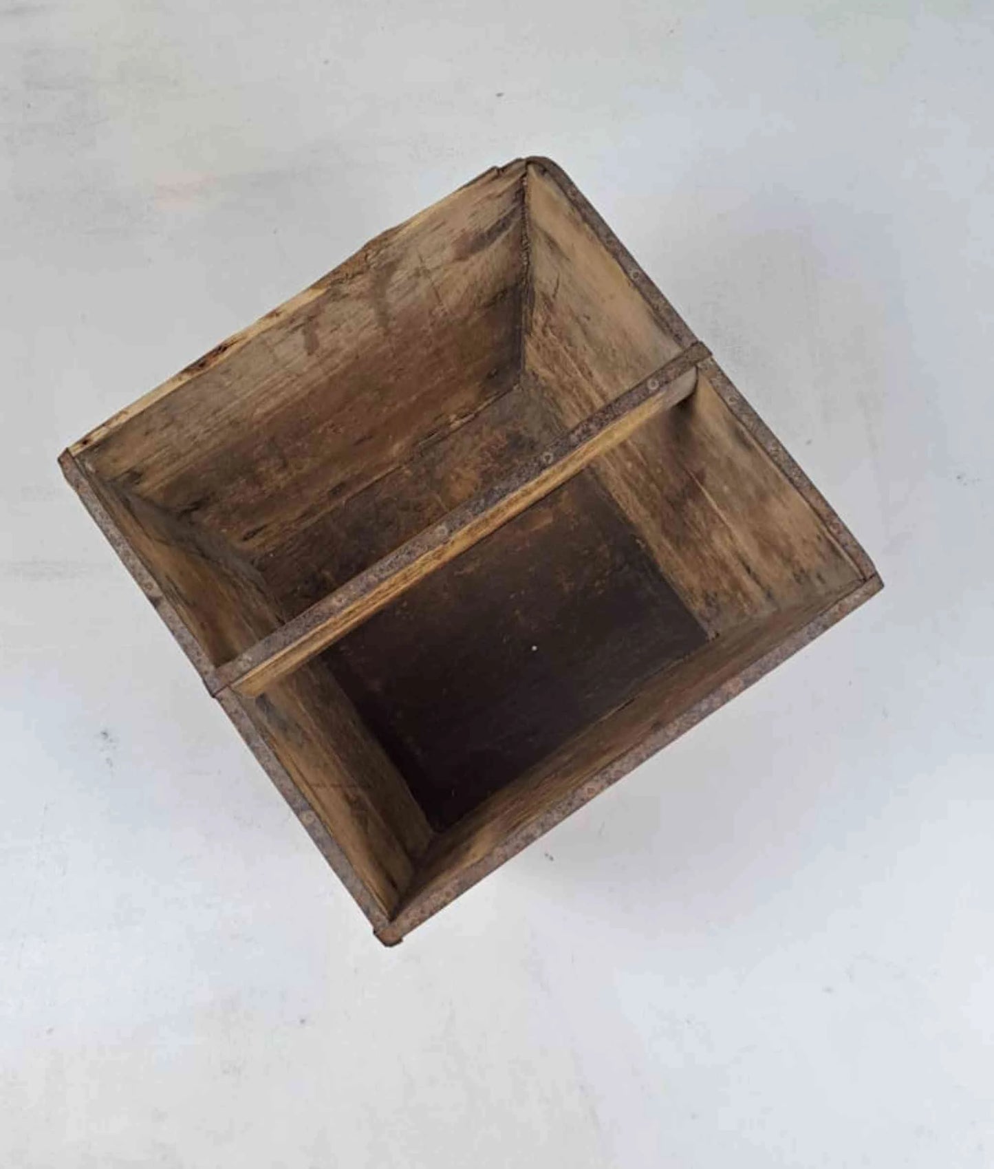 Vintage Chinese Wooden Rice Basket Box with Handle - Guangdong Province, China