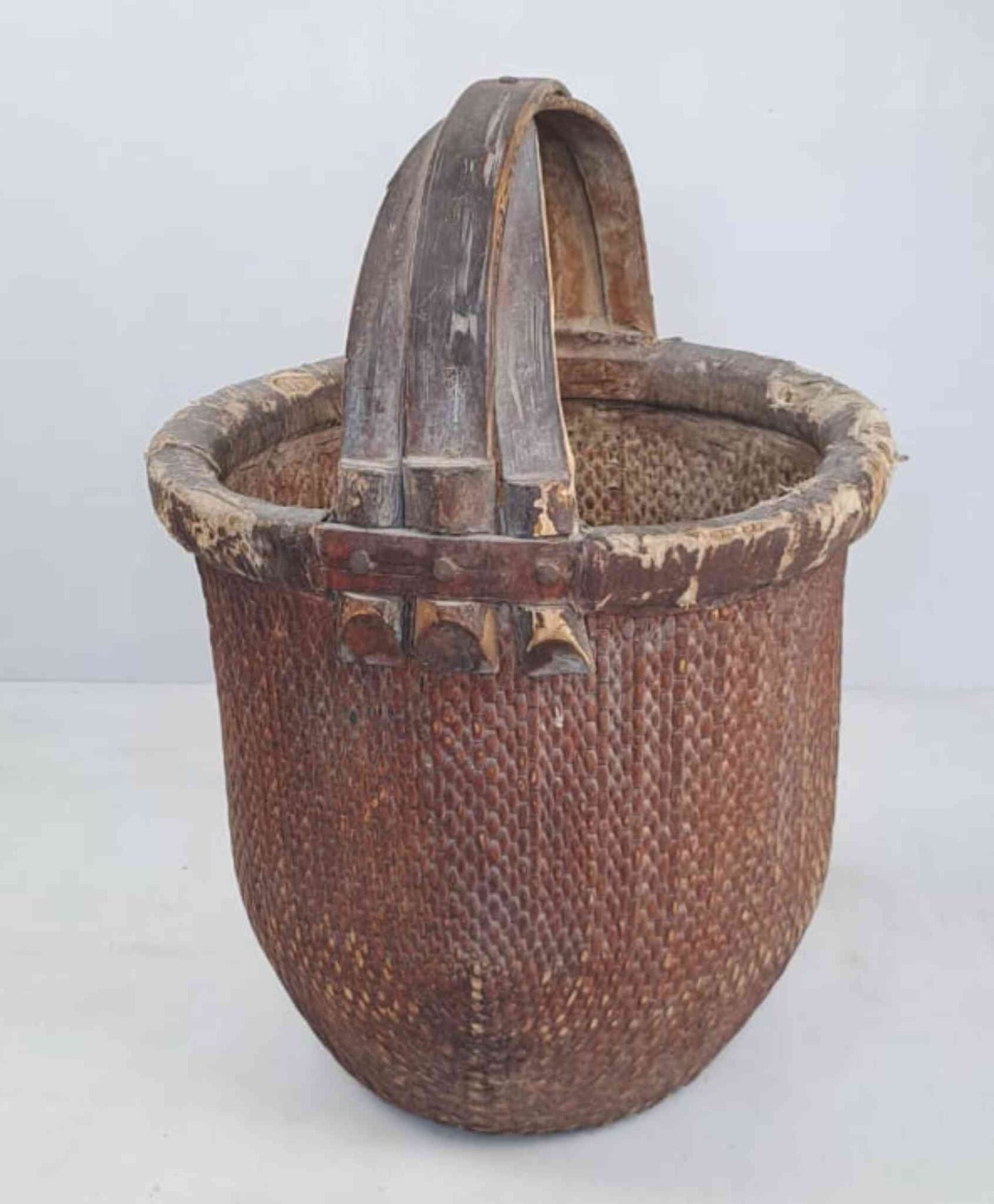 Antique Chinese Reed Grass Basket - Yangzhou, China
