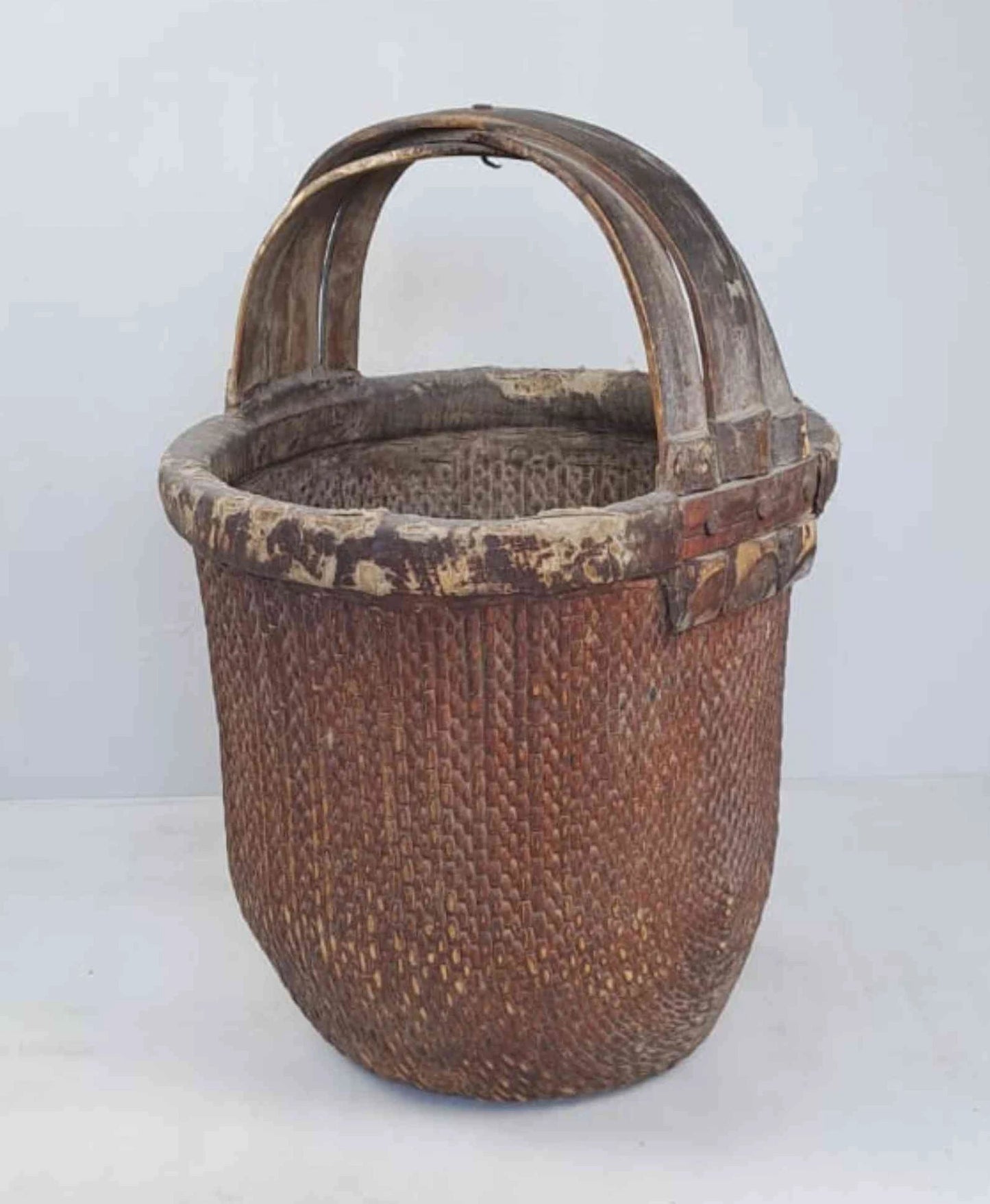 Antique Chinese Reed Grass Basket - Yangzhou, China