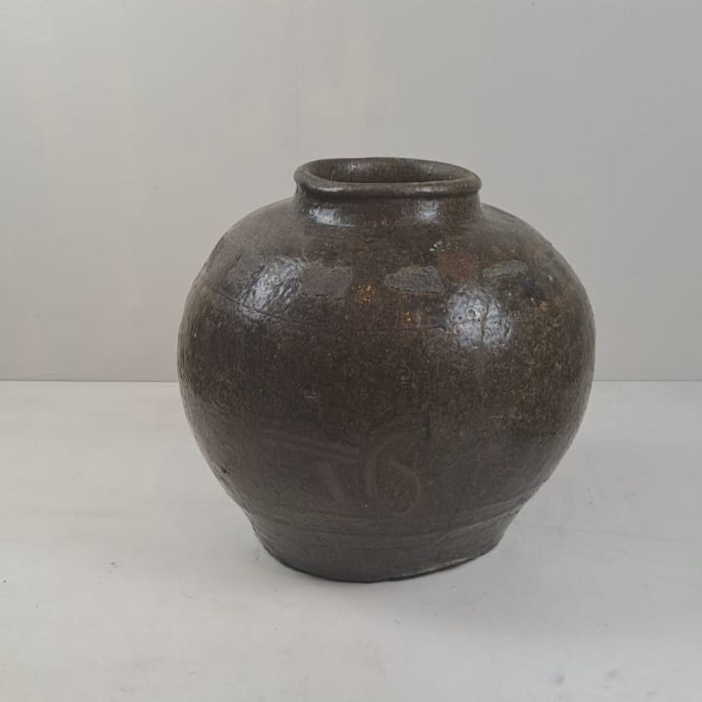 Rare Vintage Antique Japanese Glazed Pottery Vase