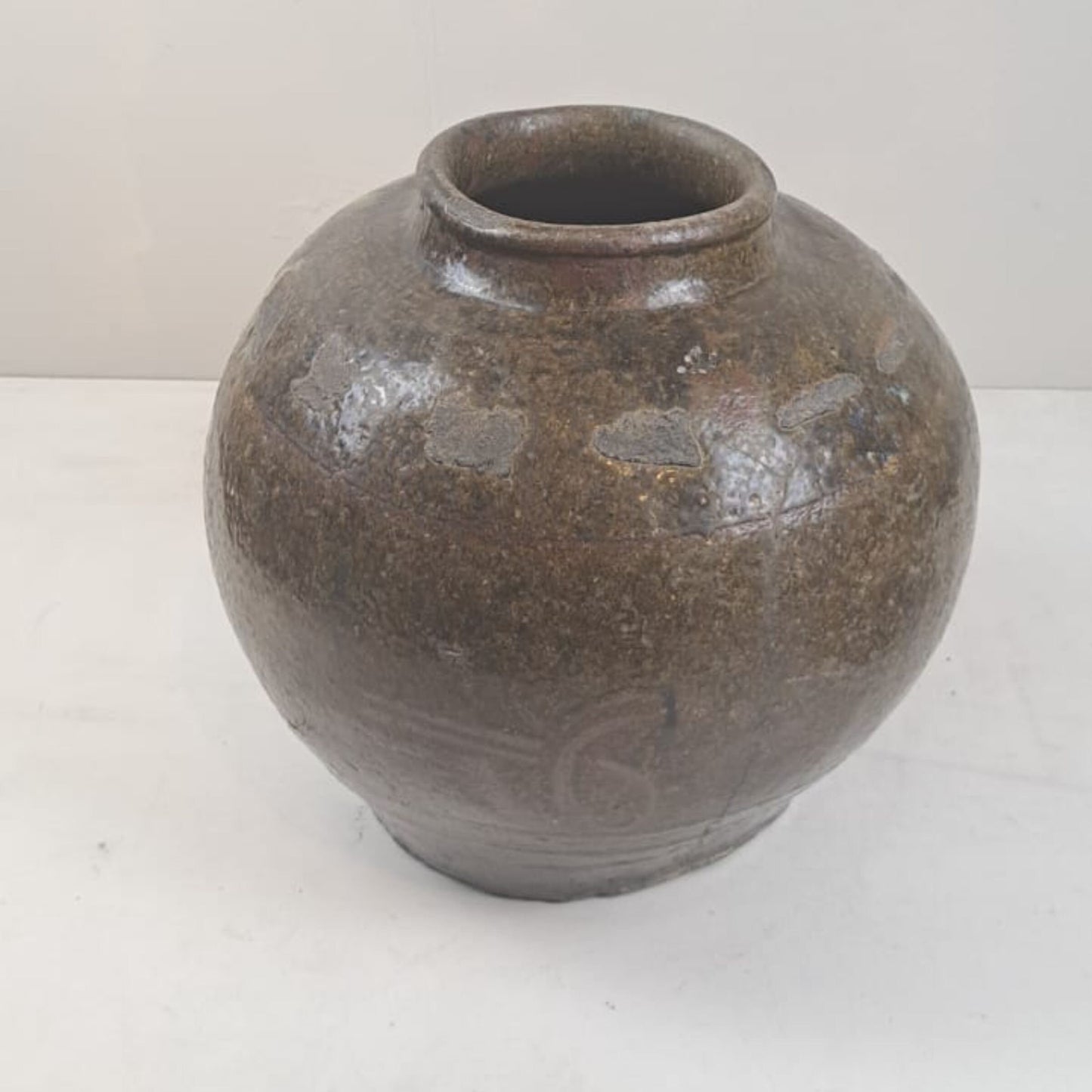 Rare Vintage Antique Japanese Glazed Pottery Vase