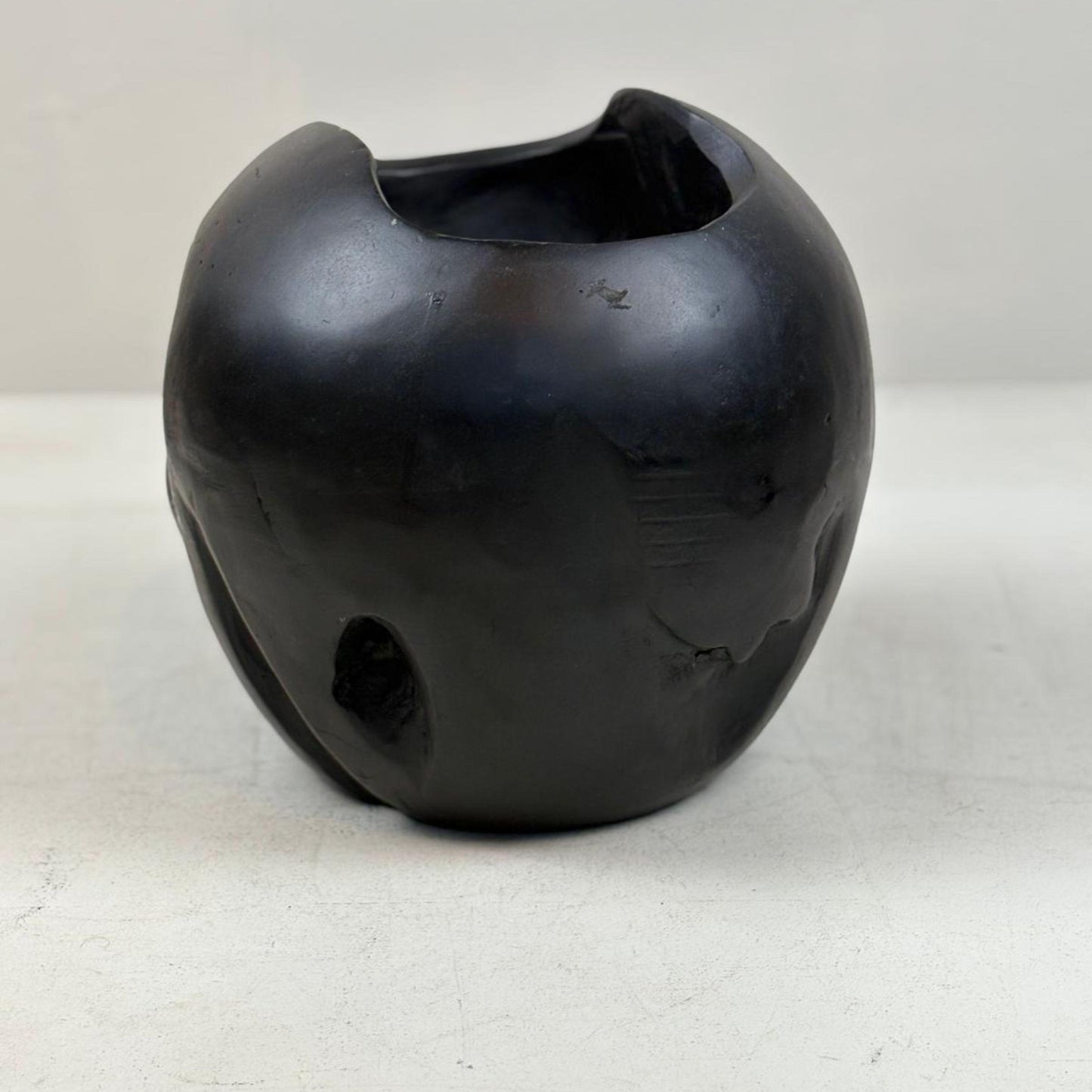 Artisan Handcarved Wooden Teak Bowl - Black