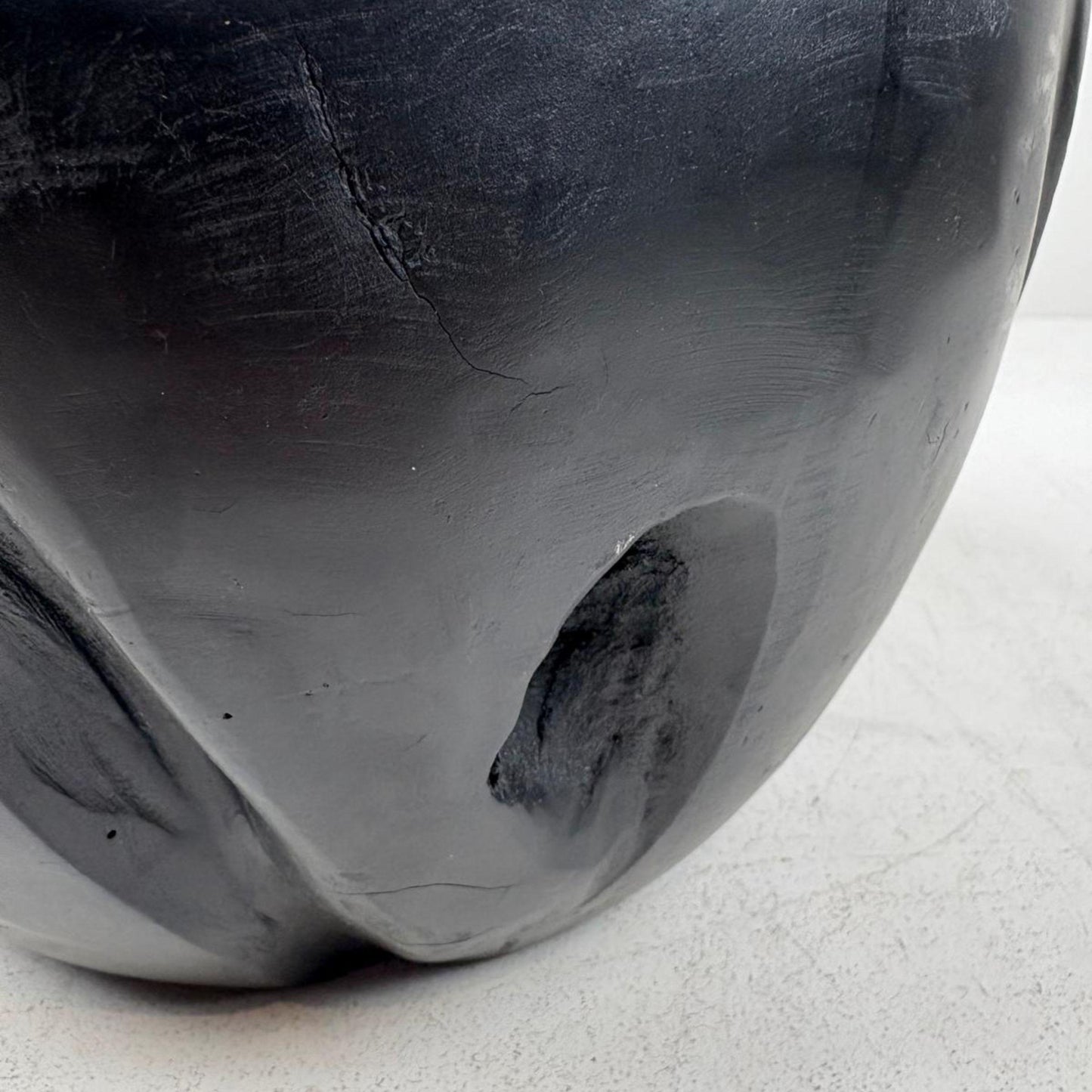Artisan Handcarved Wooden Teak Bowl - Black