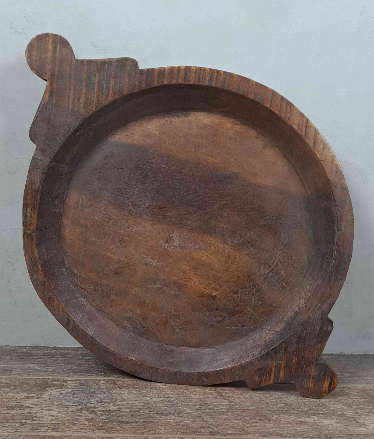 Vintage Indian Wooden Chapati Dish