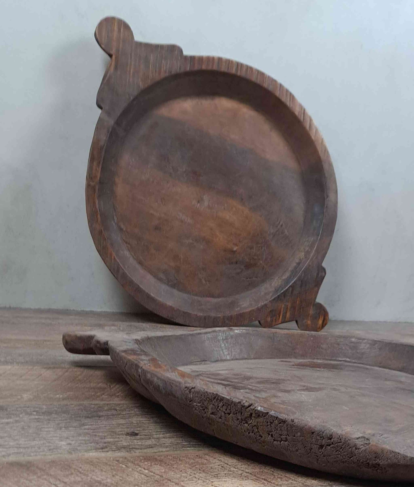 Vintage Indian Wooden Chapati Dish