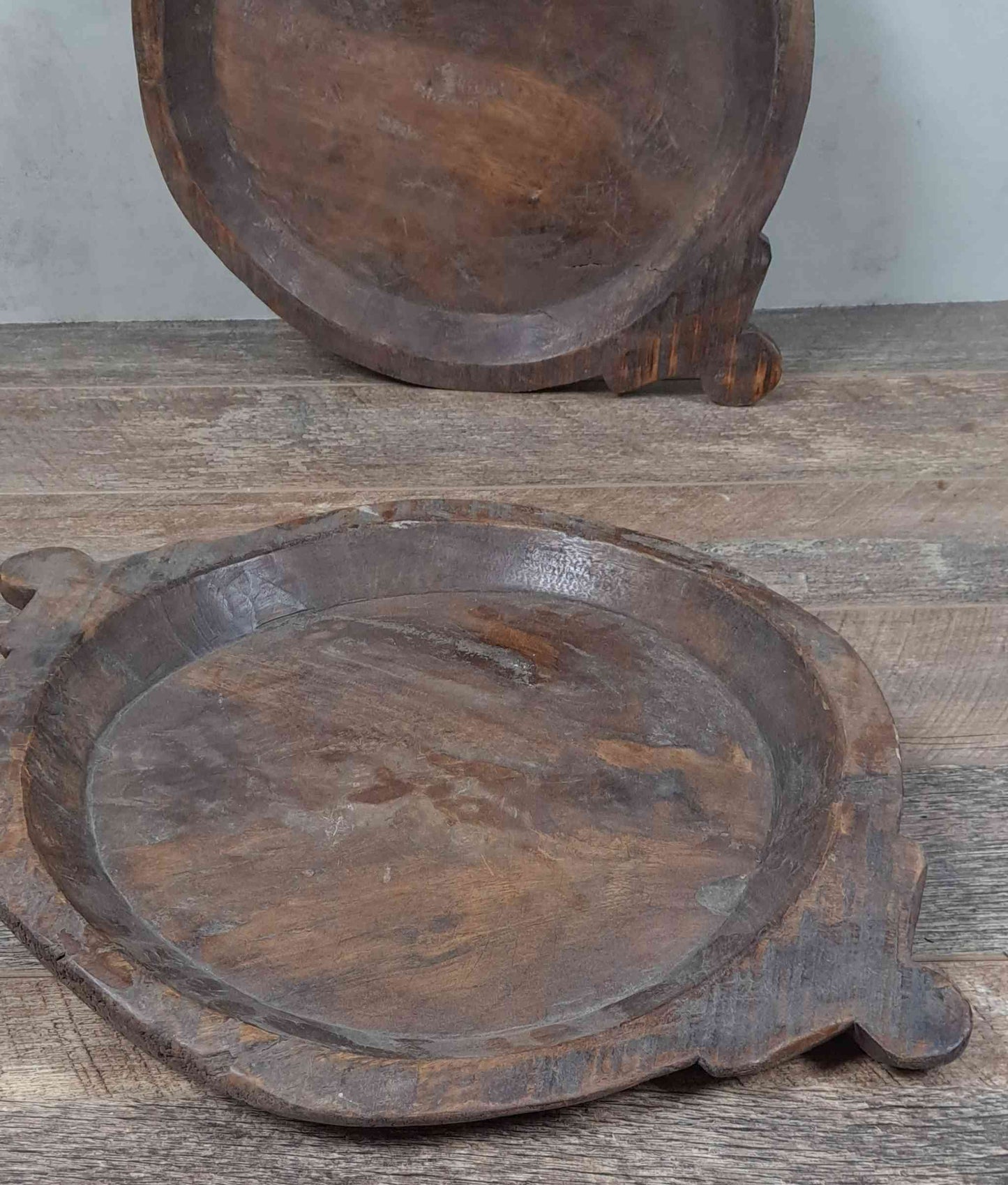 Vintage Indian Wooden Chapati Dish