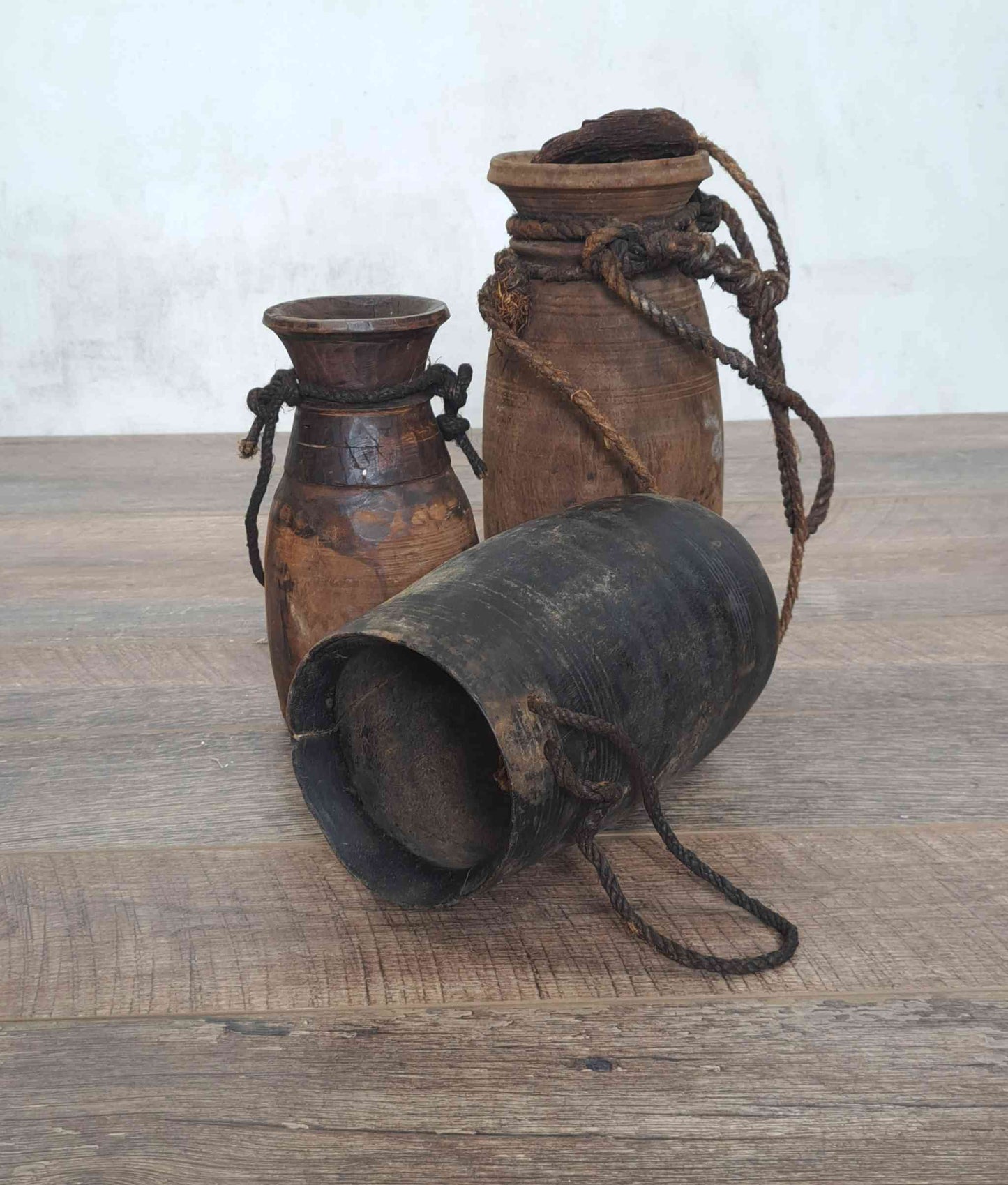 Antique Wooden Himachal Pot with lid