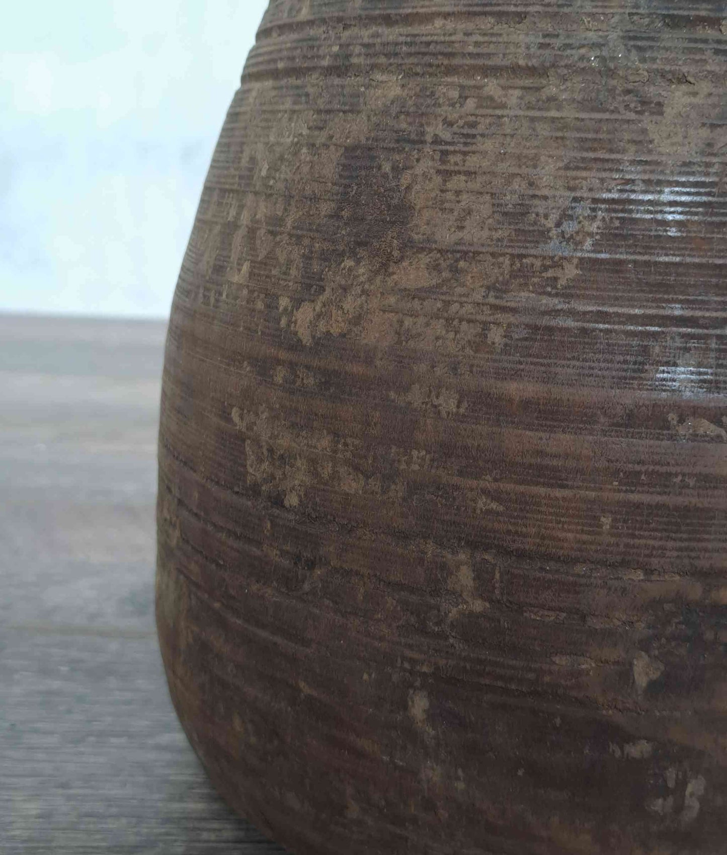 Antique Wooden Himachal Pot  - Large